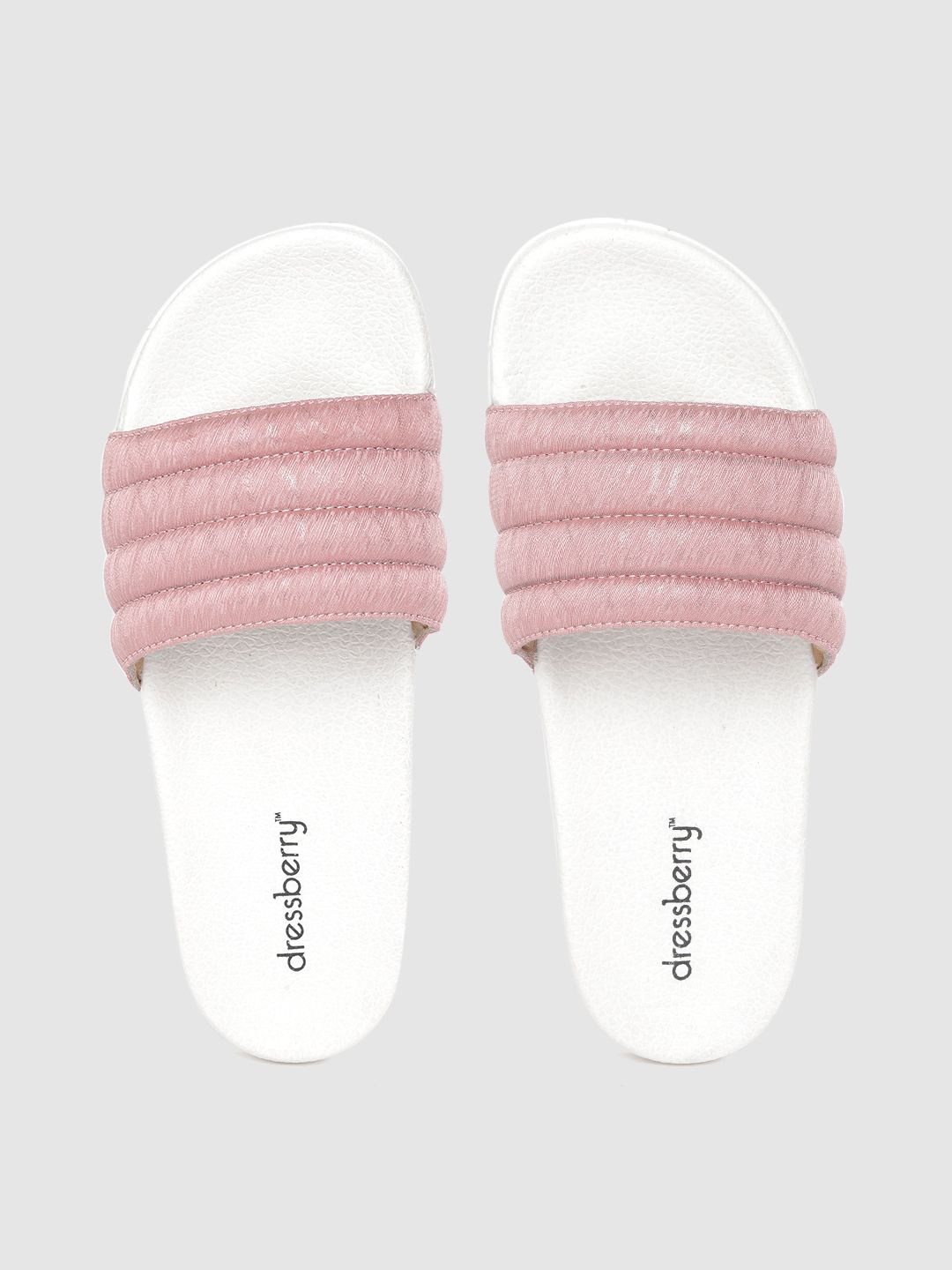 DressBerry Women Pink Quilted Sliders Price in India