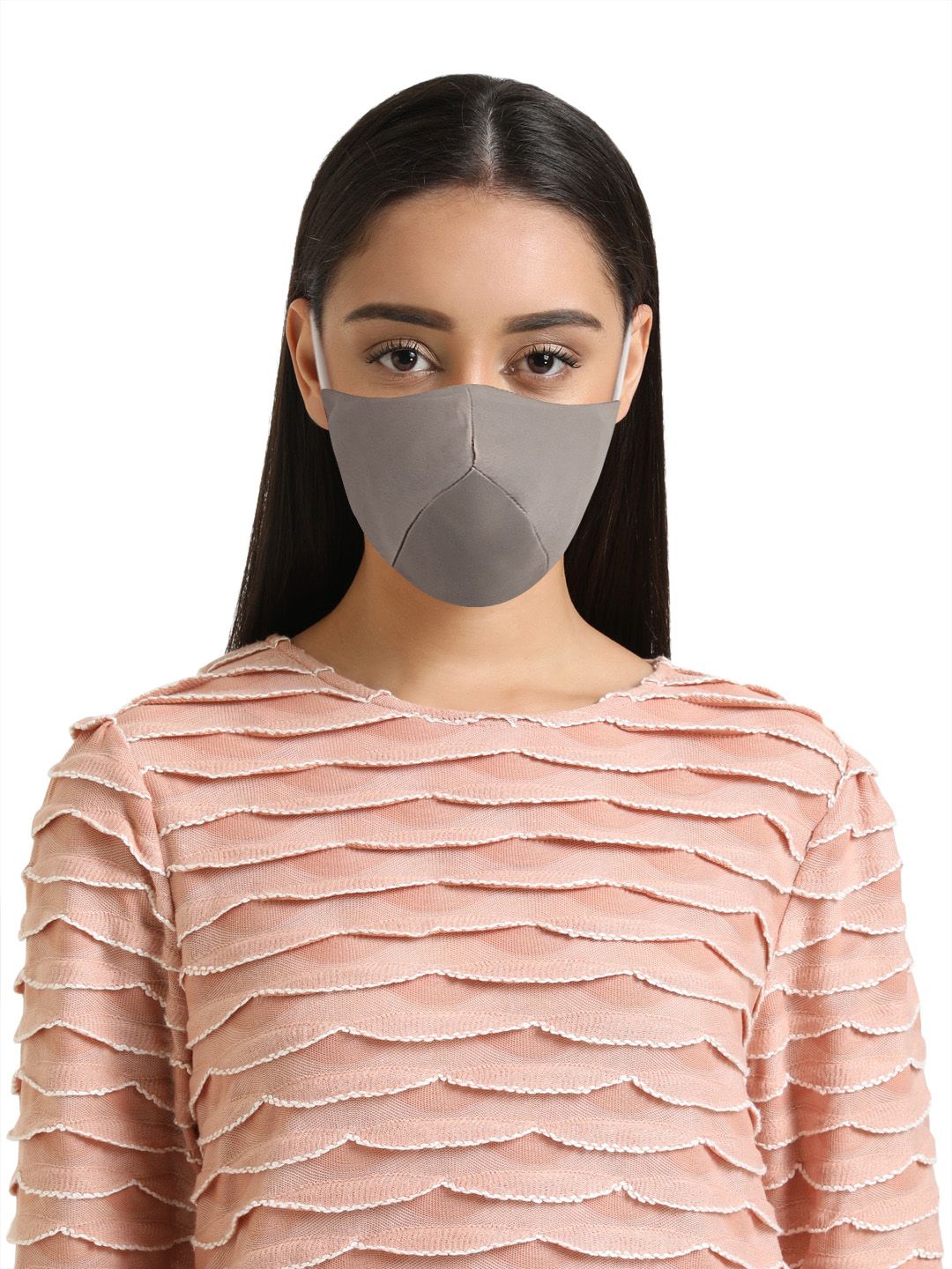 Kazo Women Grey 2 Ply Fitted Face Mask Price in India