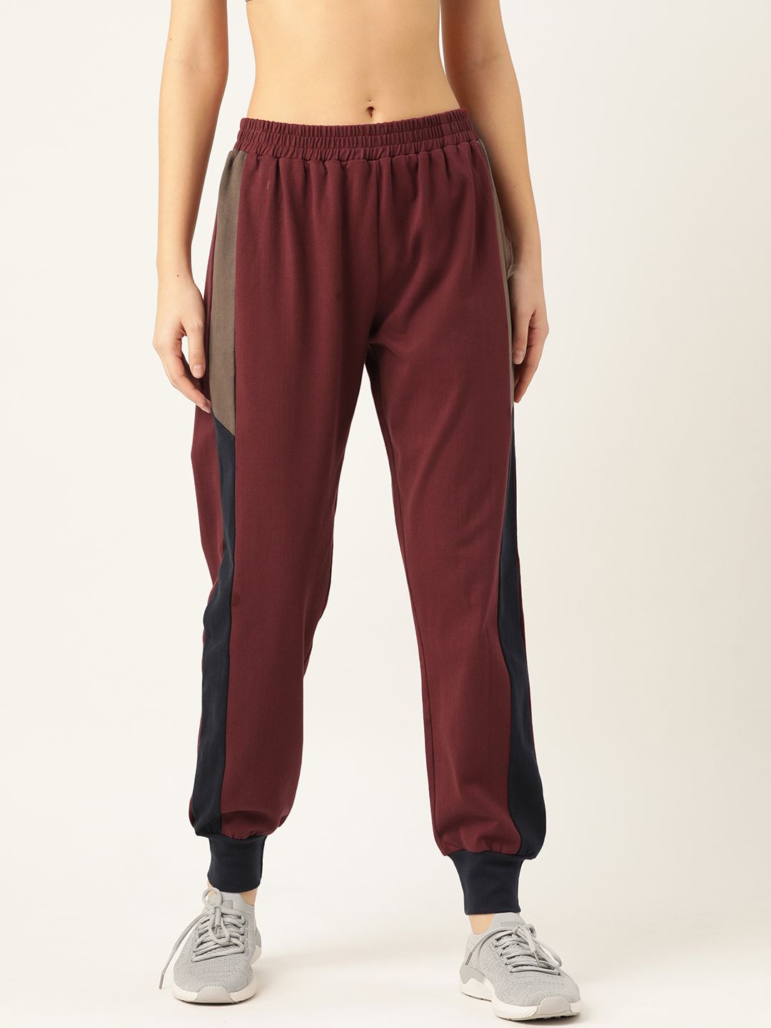 Laabha Women Maroon Solid Joggers Price in India