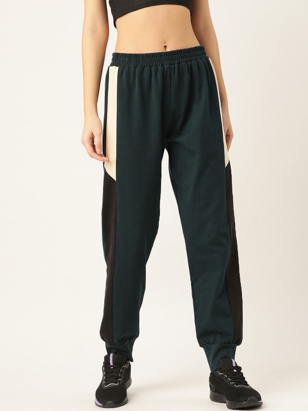 Laabha Women Green Solid Joggers Price in India