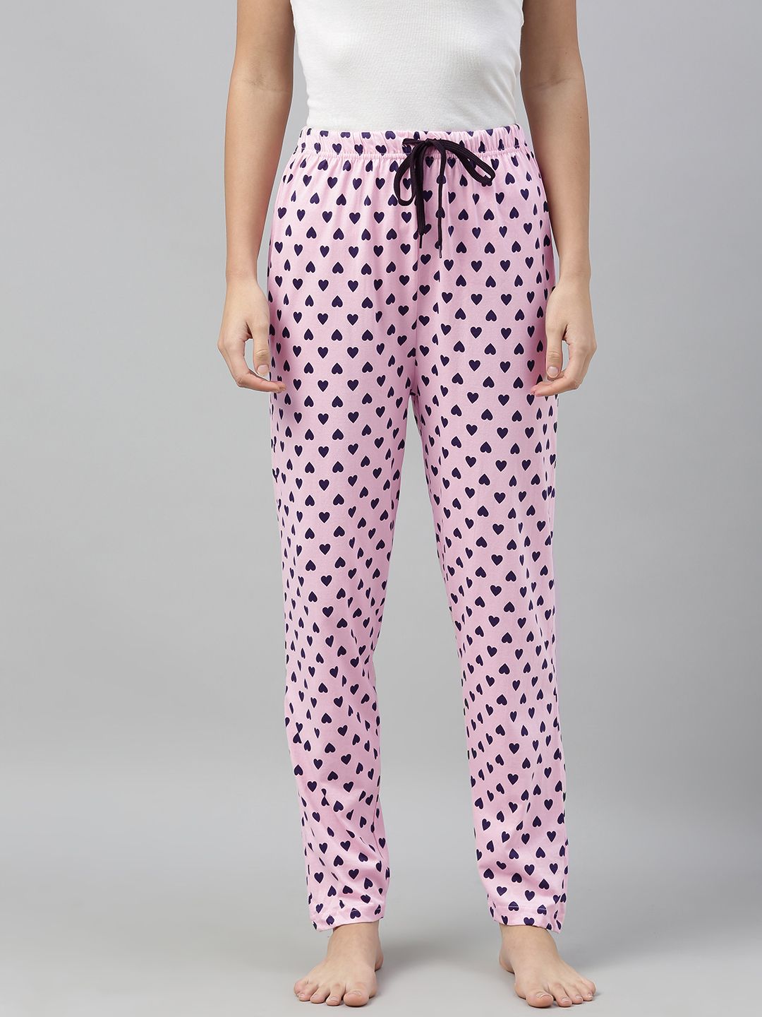 QUARANTINE Woman's Pink and Purple Printed Lounge Pants Price in India