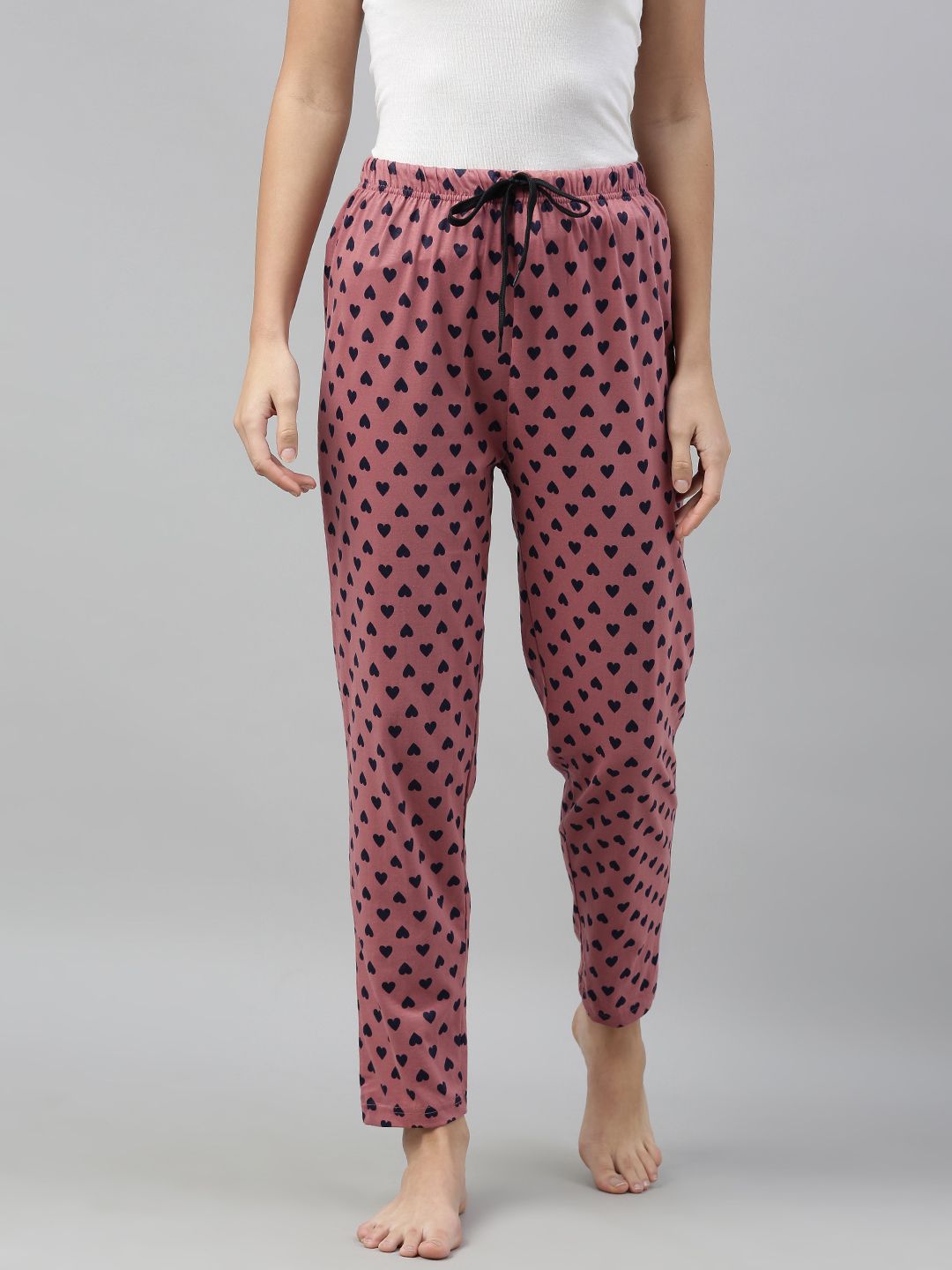 QUARANTINE Woman's Pink and Purple Printed Lounge Pants Price in India