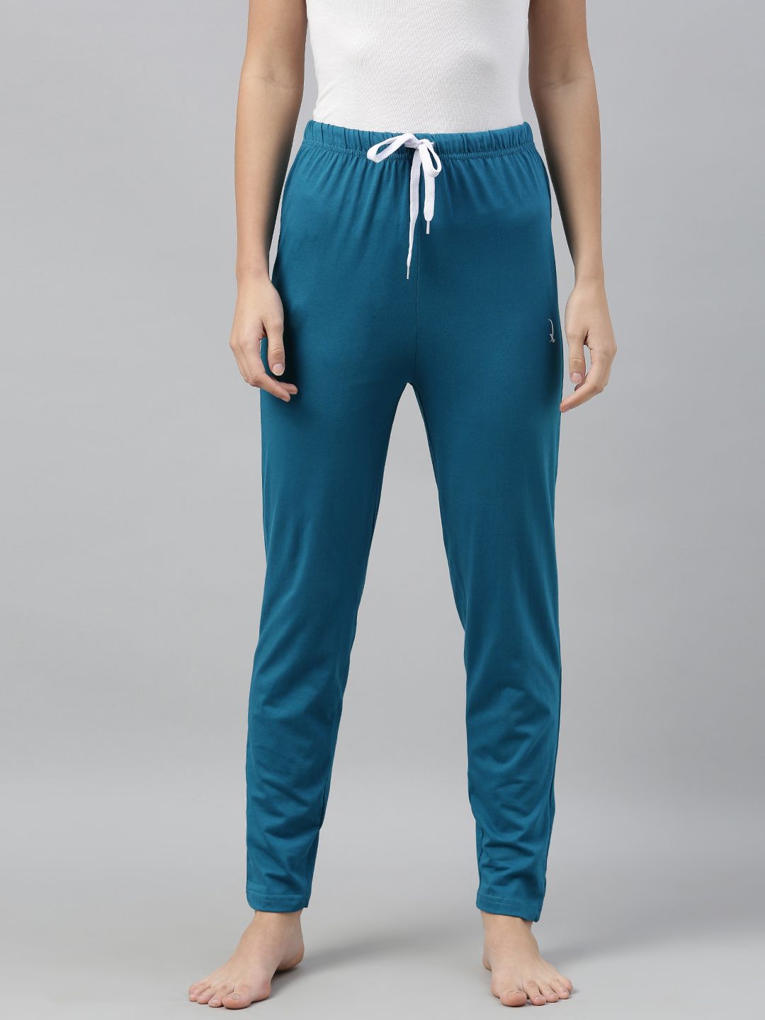 QUARANTINE Women Teal Blue Solid Lounge Pants Price in India