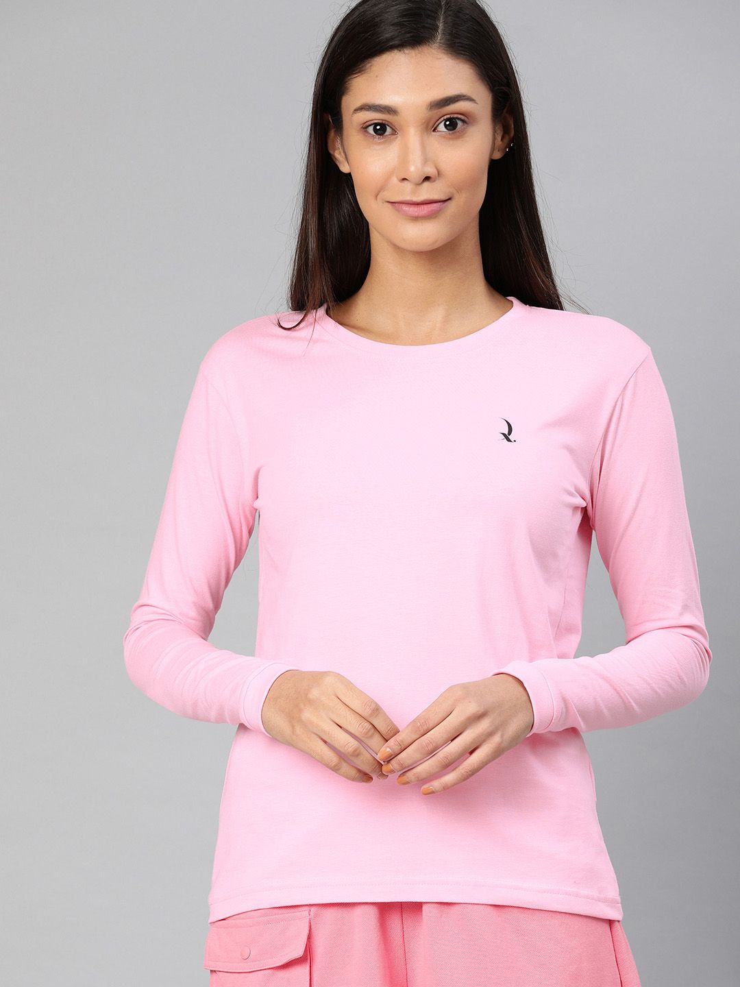 QUARANTINE Women Pink Solid Lounge T-shirt Price in India