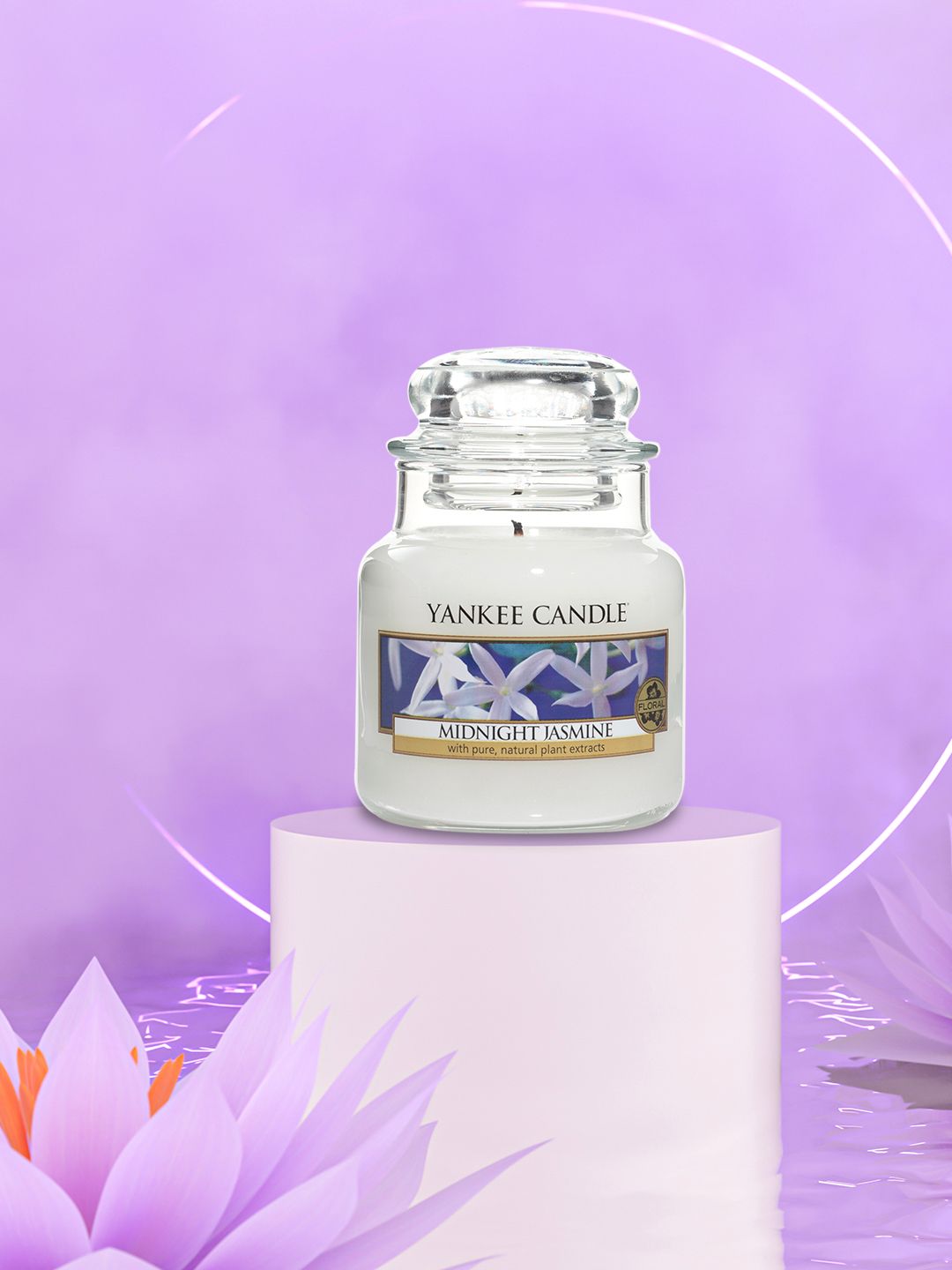 YANKEE CANDLE White Solid Midnight Jasmine Fragranced Glass Jar Candle