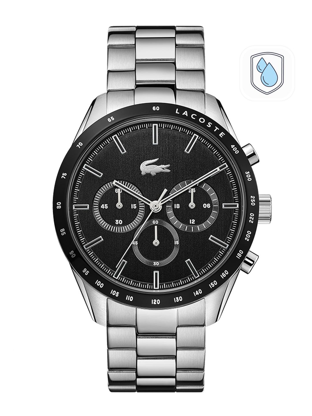 Lacoste Men Black Chronograph Analogue Watch 2011079 deal from myntra Lacoste Men Black Chronograph Analogue Watch 2011079 deal from myntra