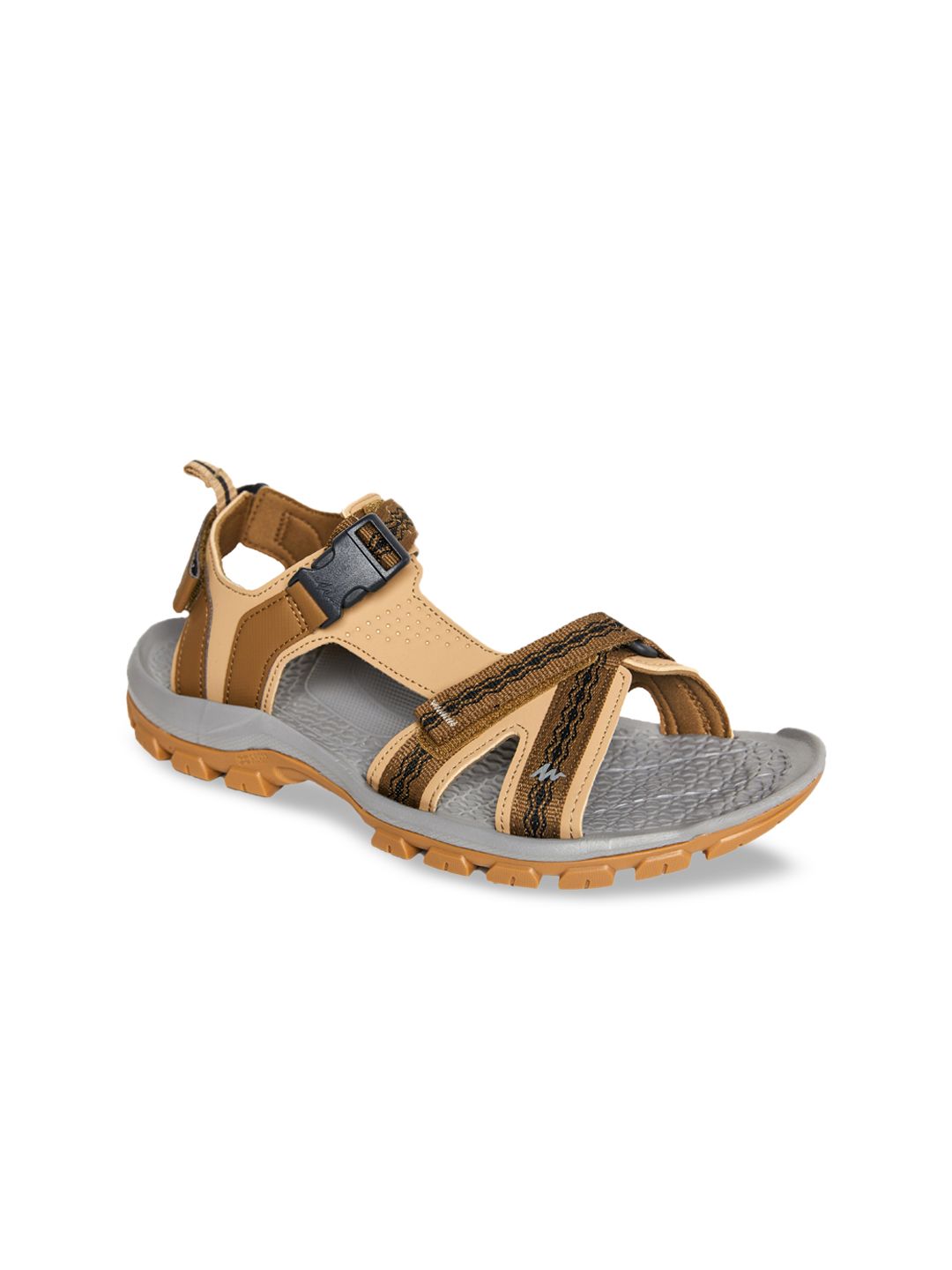 Quechua By Decathlon Unisex Beige & Grey Solid Sports Sandal Price in India