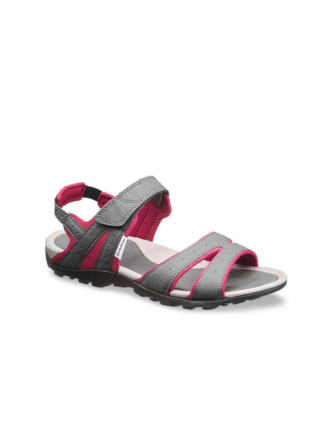 Quechua By Decathlon Women Grey & Red Sports Sandals Price in India