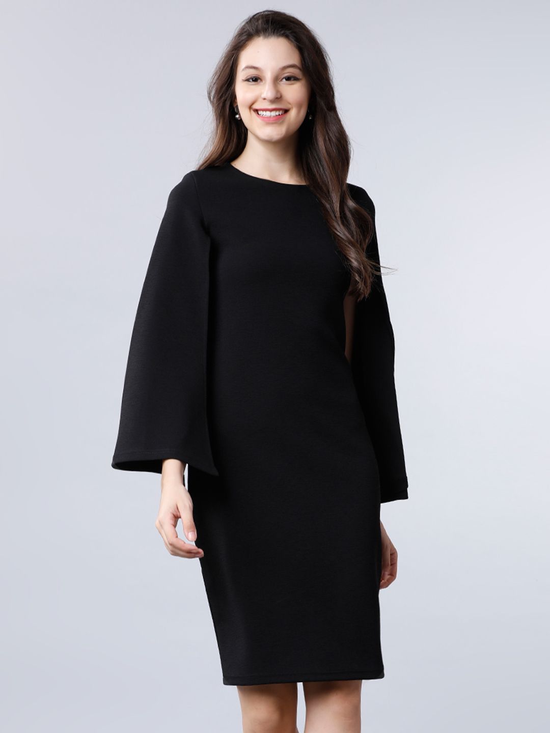 Tokyo Talkies Women Black Solid Sheath Dress Price in India