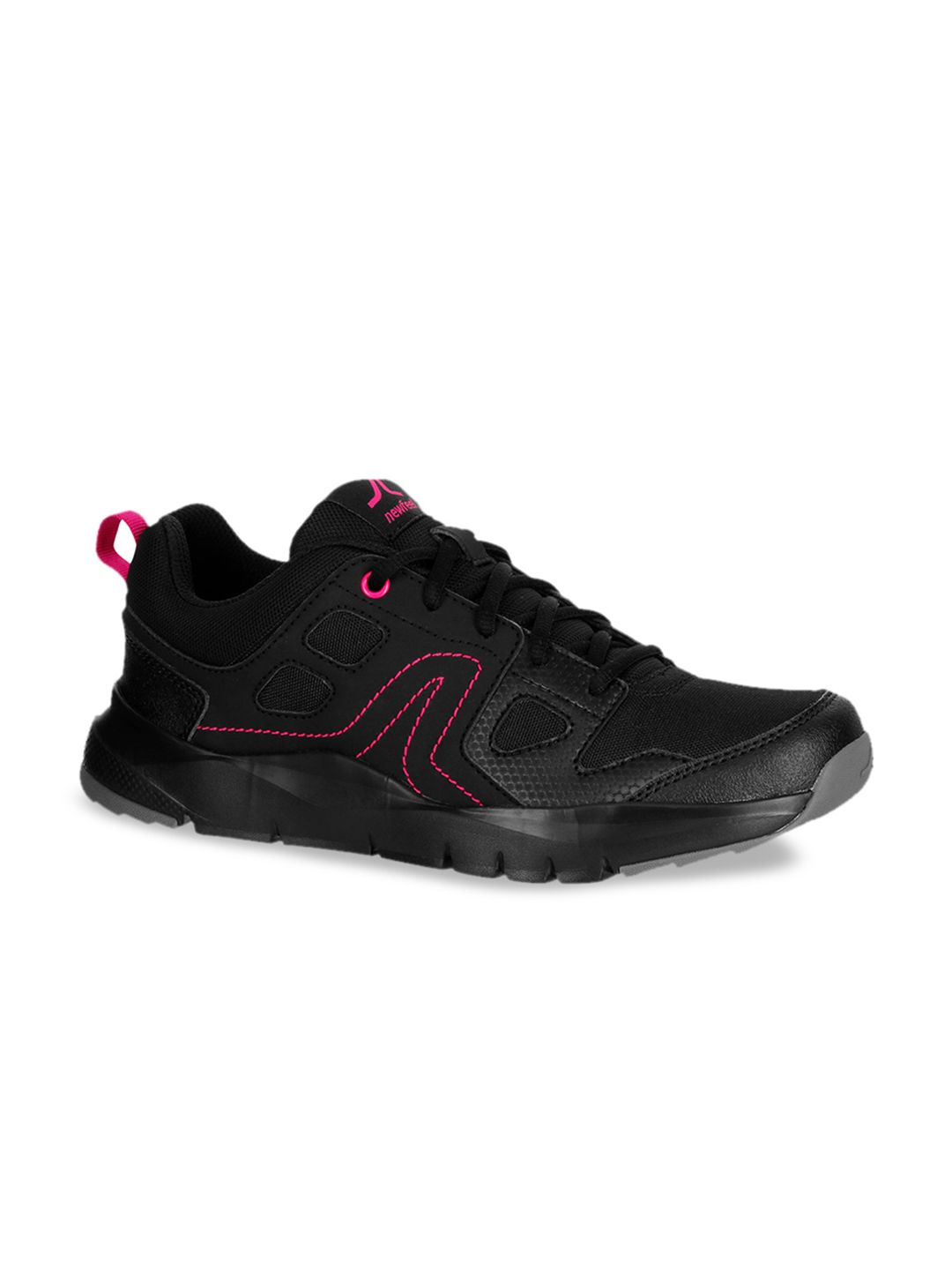 Newfeel By Decathlon Women Black Synthetic Walking Shoes Price in India