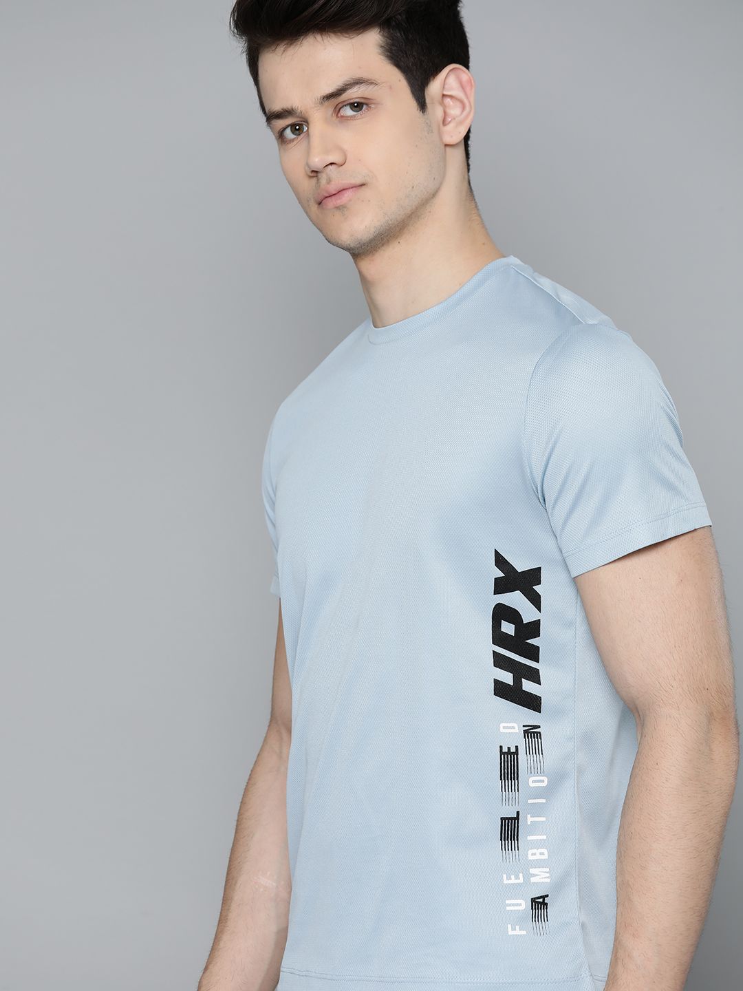 HRX By Hrithik Roshan Men Good Grey Typographic Rapid-Dry Antimicrobial Training Tshirt