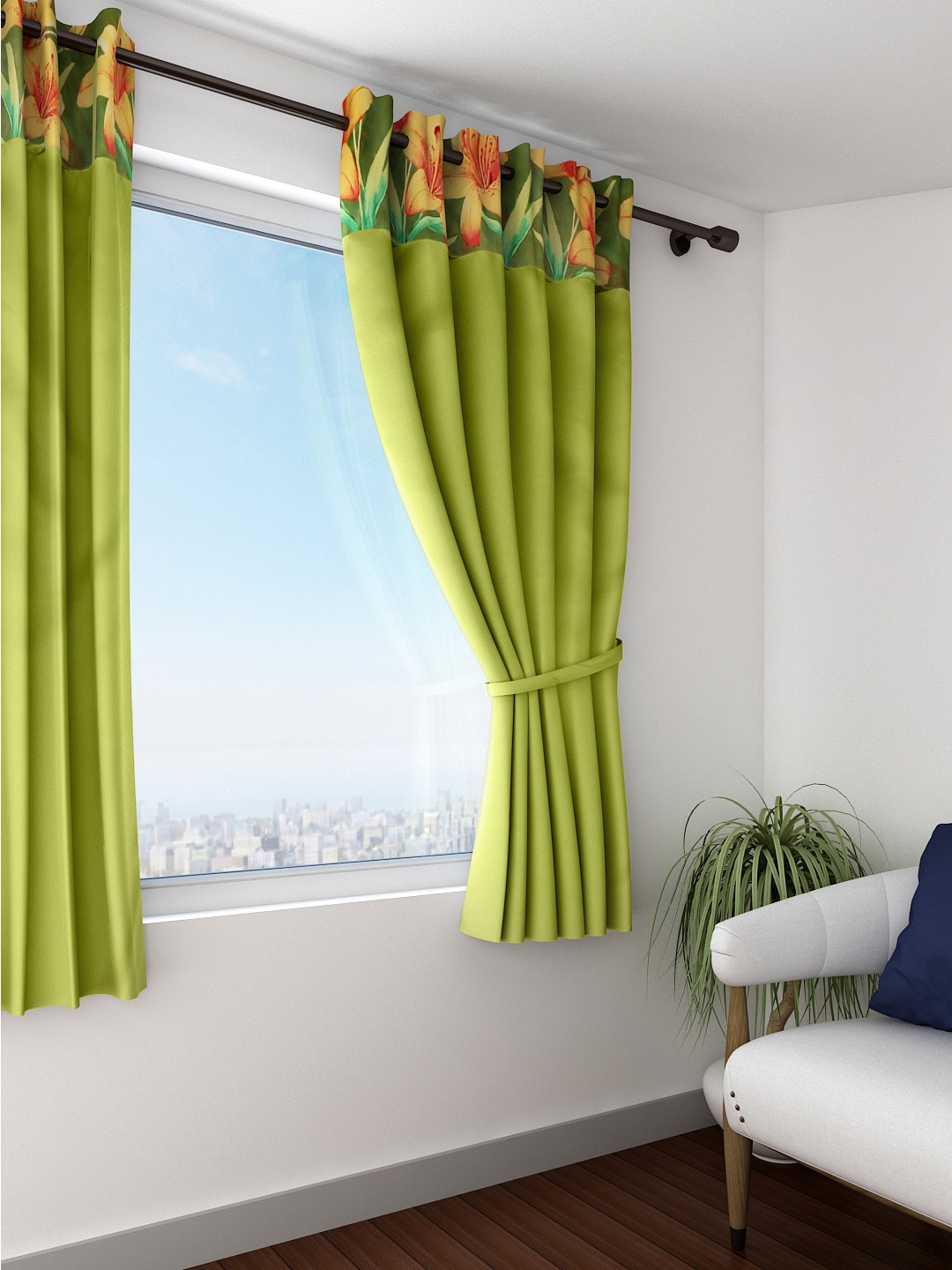 Swayam Green Single Blackout Window Curtain Price in India