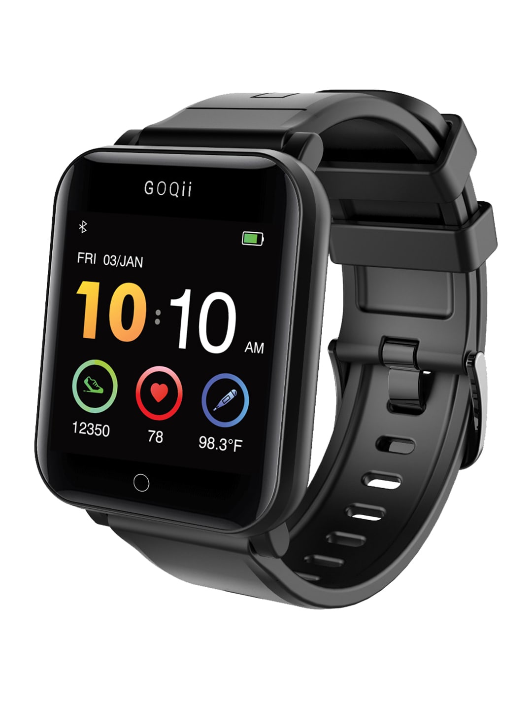 GOQii Unisex Black Smart Vital SpO2 Smart Watch Price in India