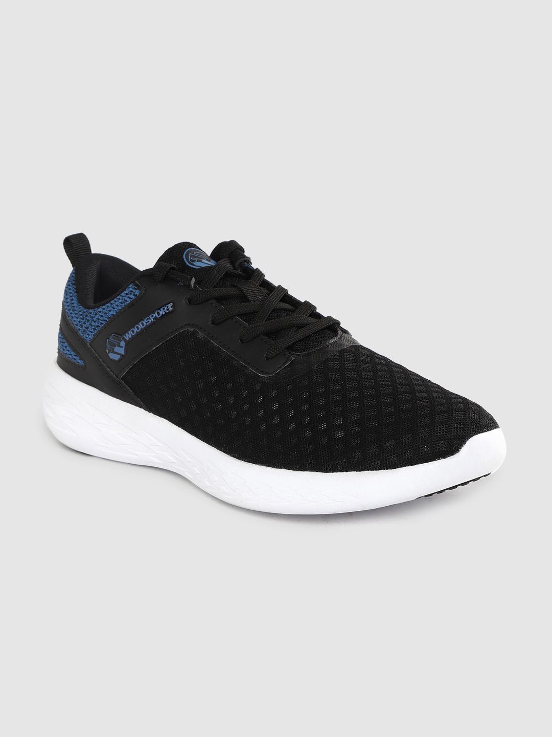 Woodland Men Black Woven Design Sneakers