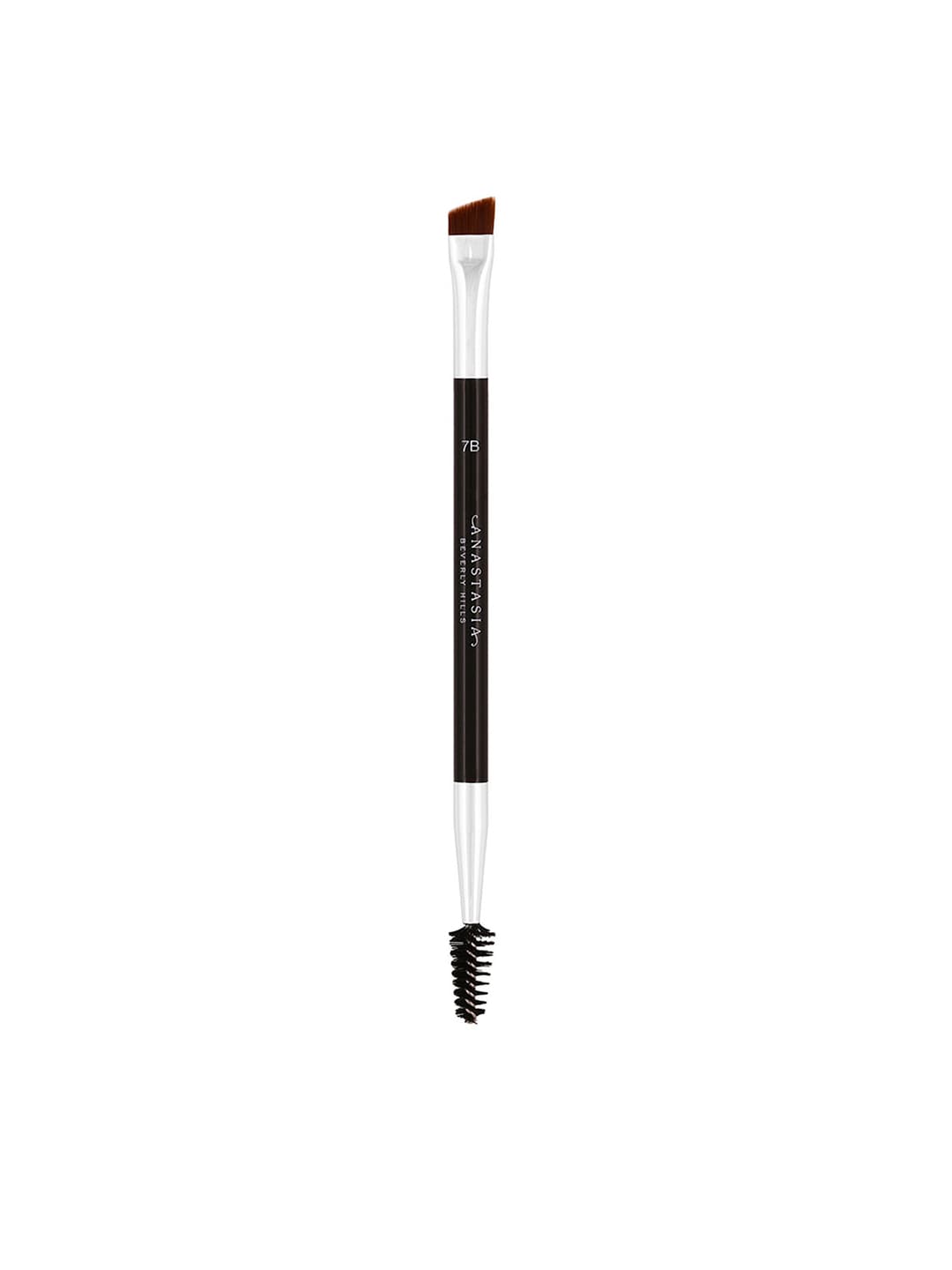 ANASTASIA BEVERLY HILLS Blakck & Silver-Toned Dual-Ended Angled Brush - 7B Price in India
