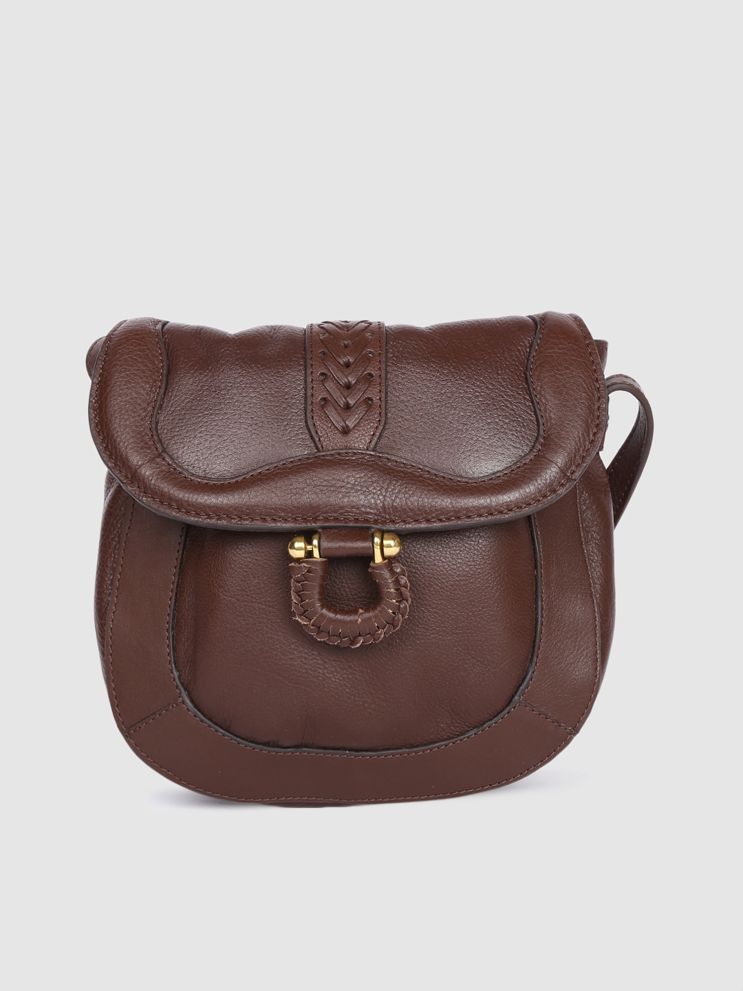 Hidesign Brown Solid Sling Bag Price in India