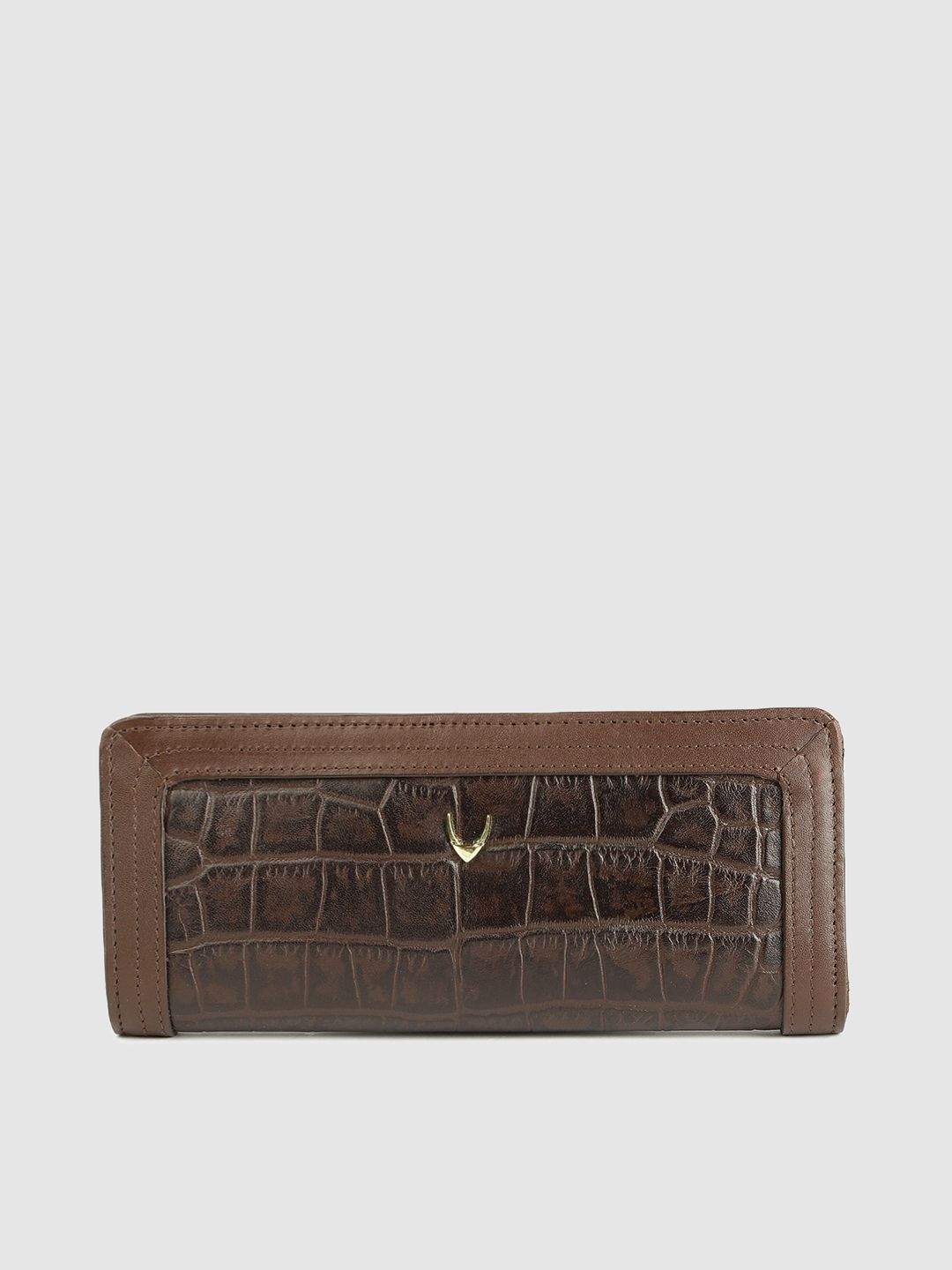 Hidesign Women Brown Textured Leather Envelope Price in India