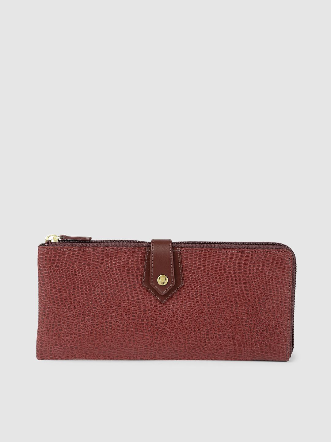 Hidesign Women Red Animal Textured Zip Around Wallet Price in India