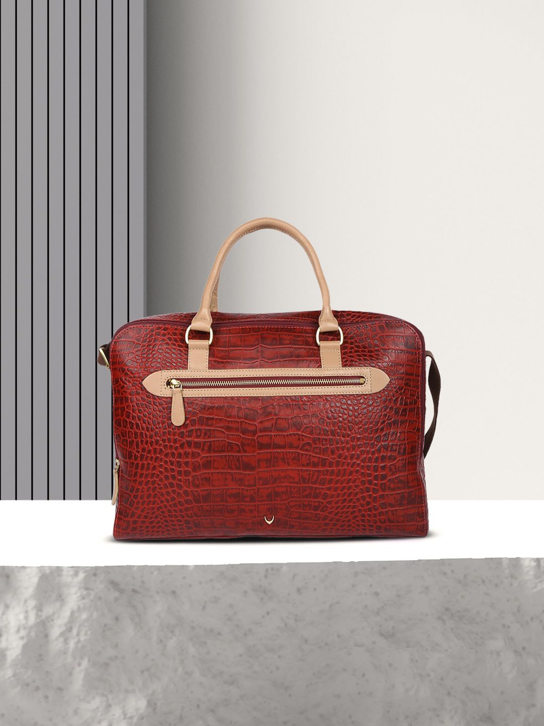 Hidesign Red Animal Textured Satchel Price in India