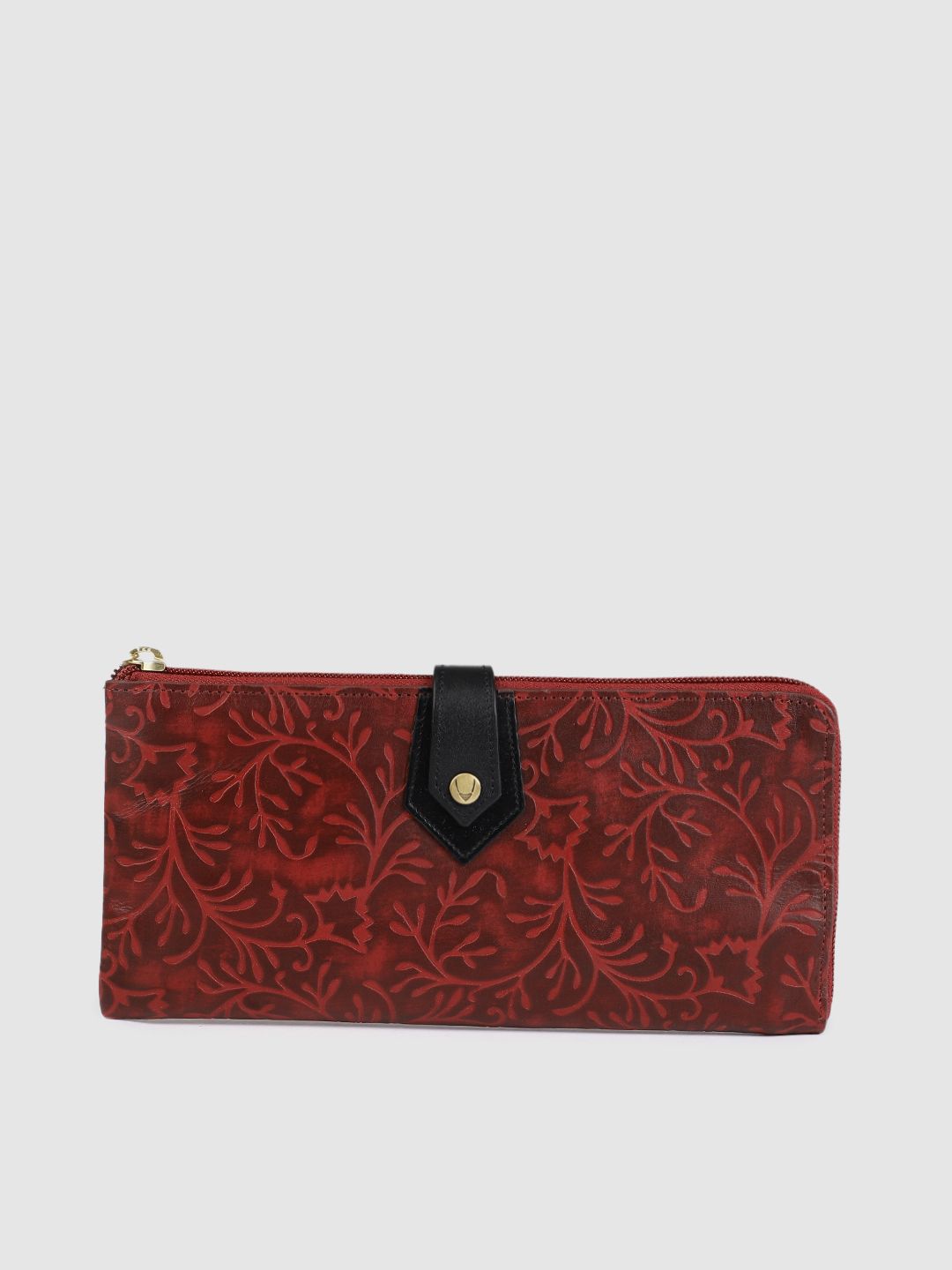 Hidesign Women Red Textured EE HONG KONG Leather Zip Around Wallet Price in India