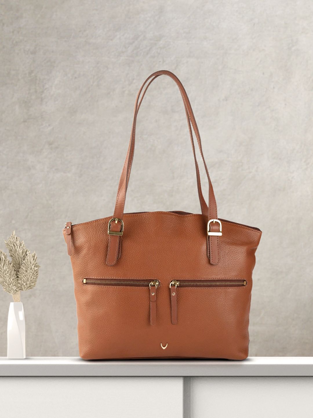 Hidesign Women Brown Solid Leather Structured Shoulder Bag Price in India