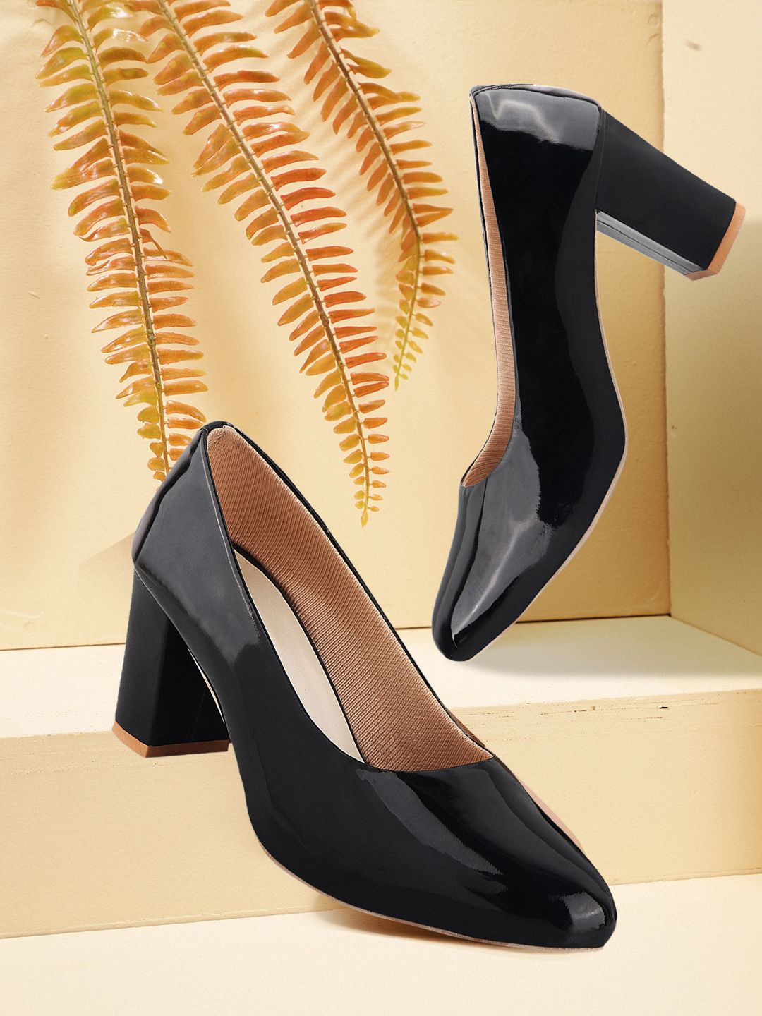 Shoetopia Women Black Solid Pumps Price in India