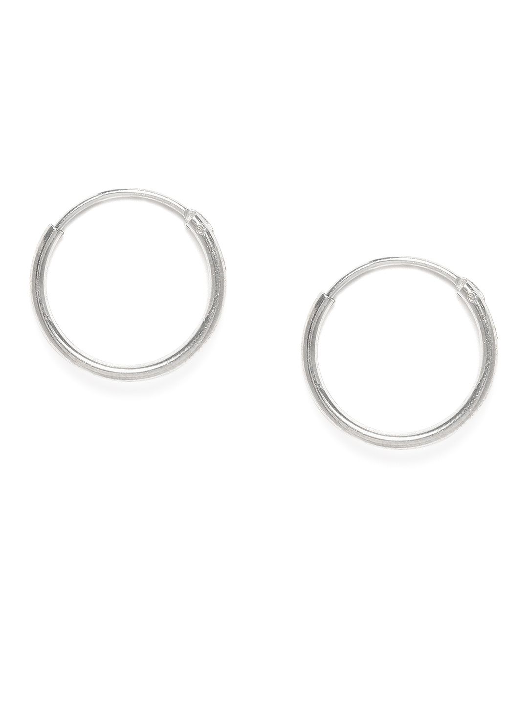 GIVA Sterling Silver Rhodium Plated Circular Mini Hoop Earrings Price in India