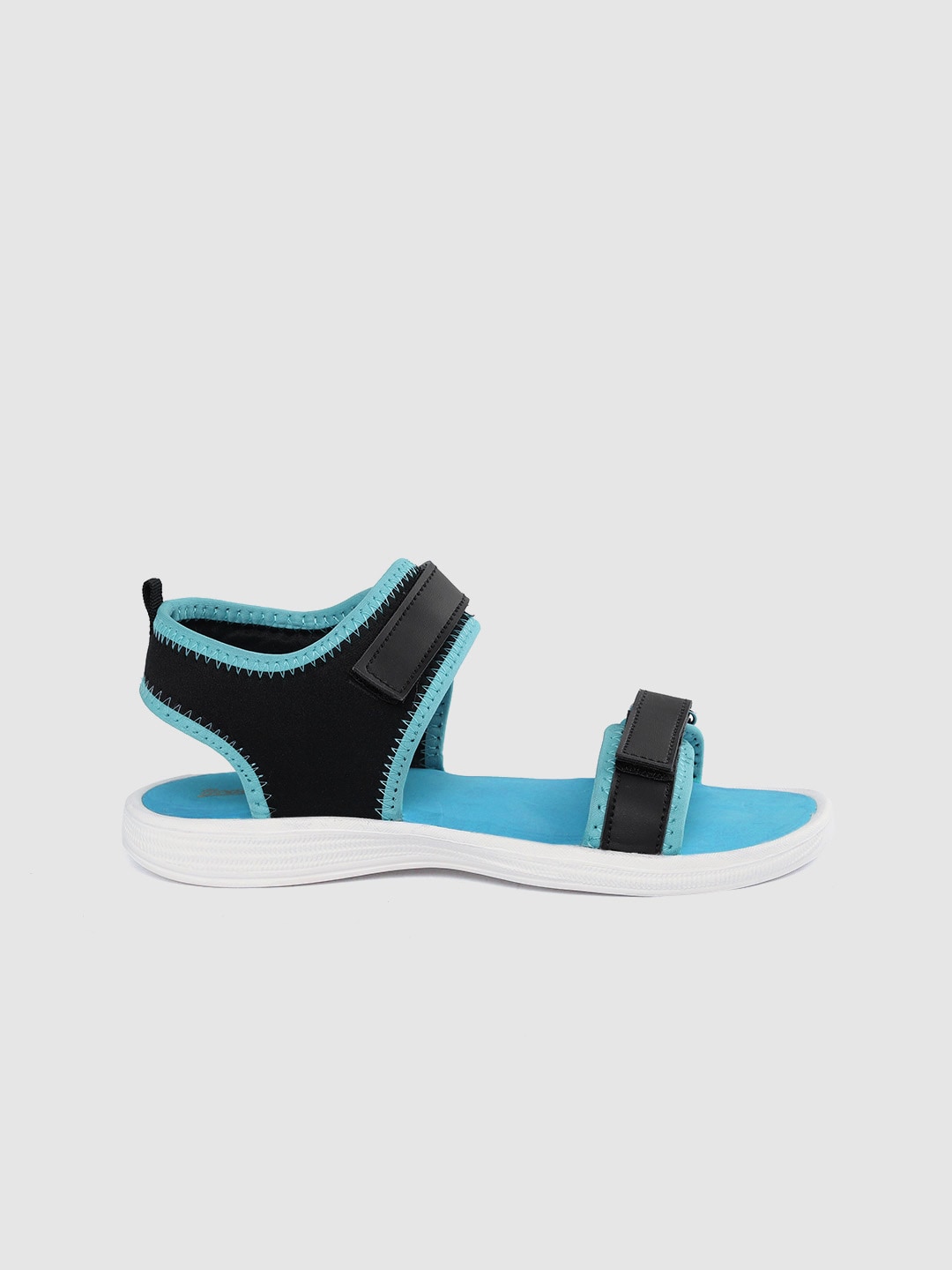 The Roadster Lifestyle Co Women Black & Blue Solid Sports Sandals Price in India