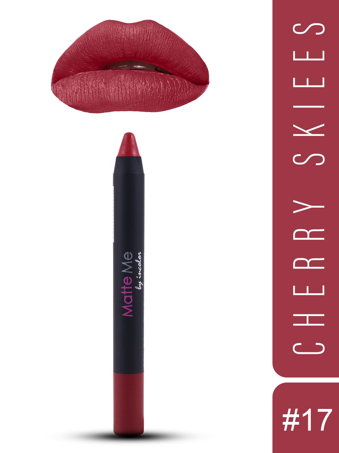 INCOLOR Pink 17 Cherry Skies Matte Me Crayon Lipstick 2.3g Price in India