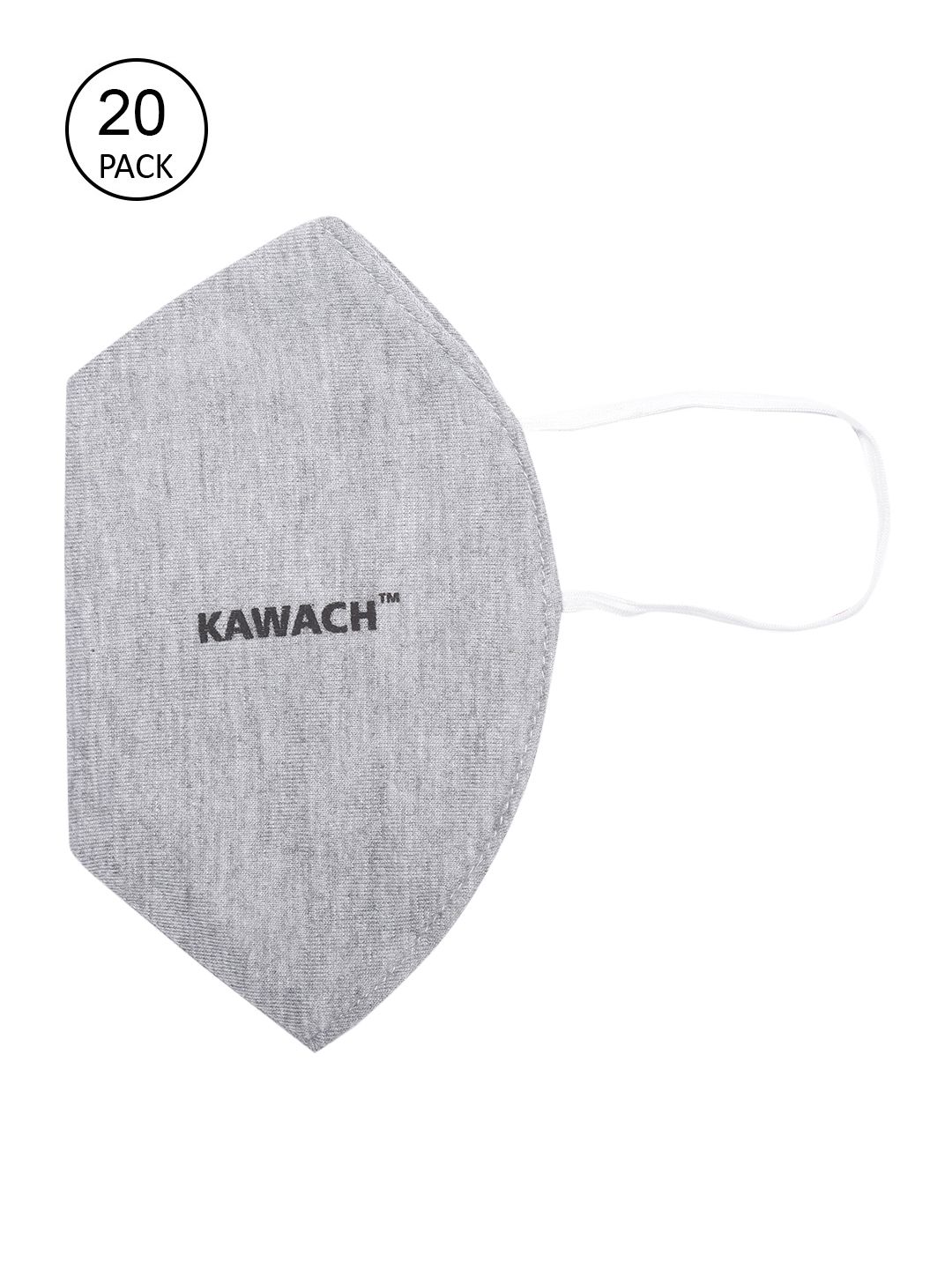Kawach Unisex Pack of 20 Solid Reusable Protective Anti-Allergic 3 Ply Cloth Face Mask Price in India