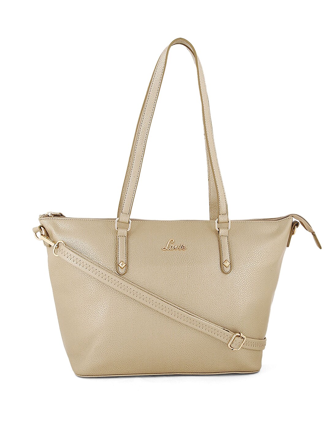 Lavie Gold-Toned Solid Tote Bag Price in India