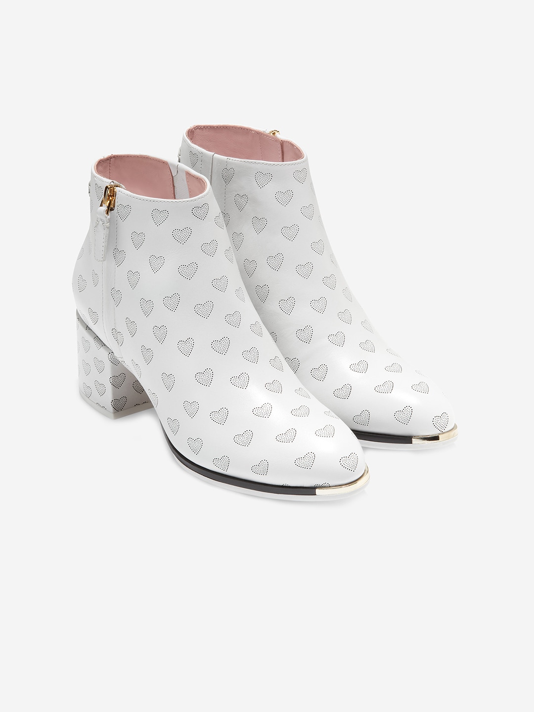 Cole Haan Women White Printed Heeled Boots Price in India