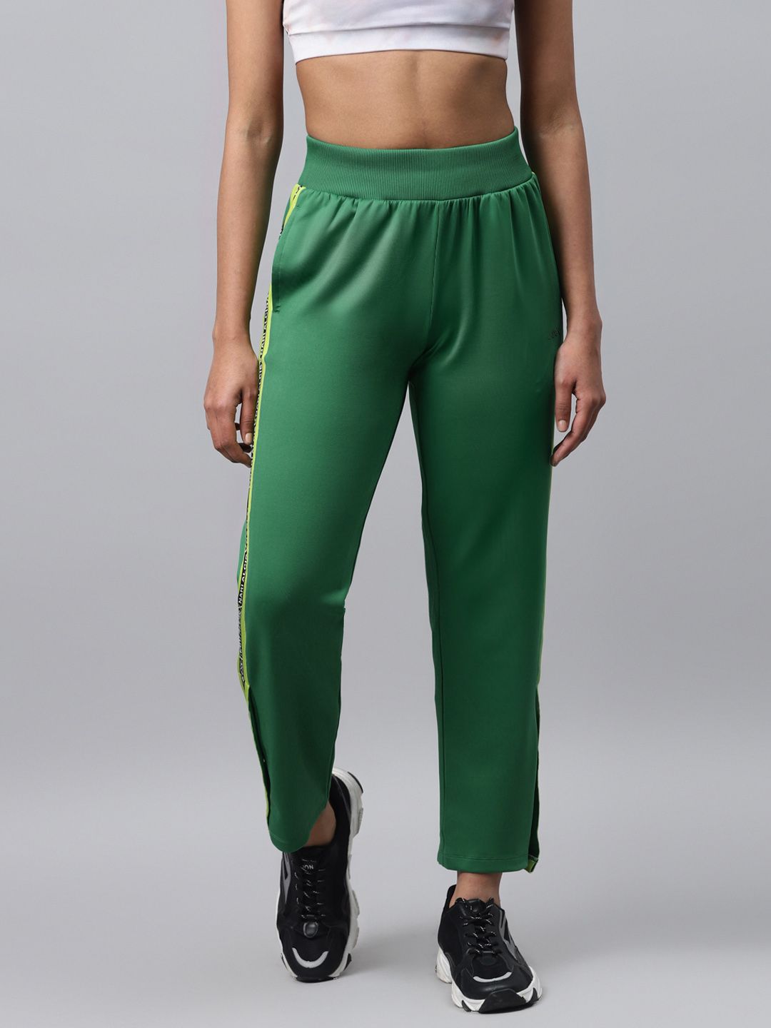 Alcis Women Green Solid Track Pants Price in India