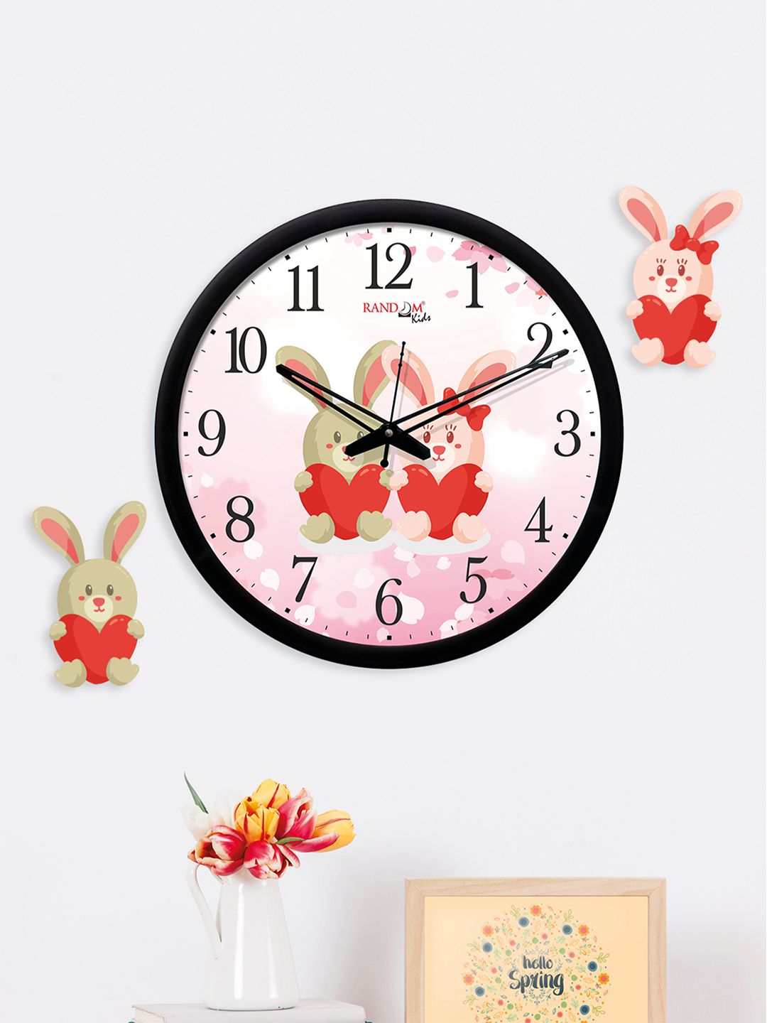 RANDOM Pink Round Printed 30cm Analogue Wall Clock Price in India