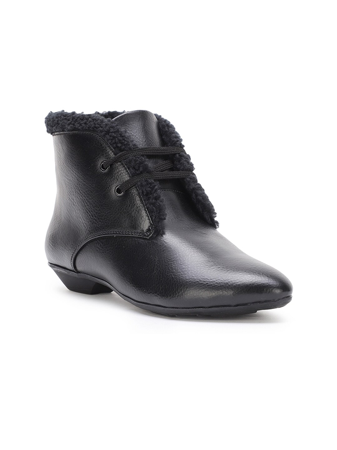 Bruno Manetti Women Black Solid Heeled Boots Price in India