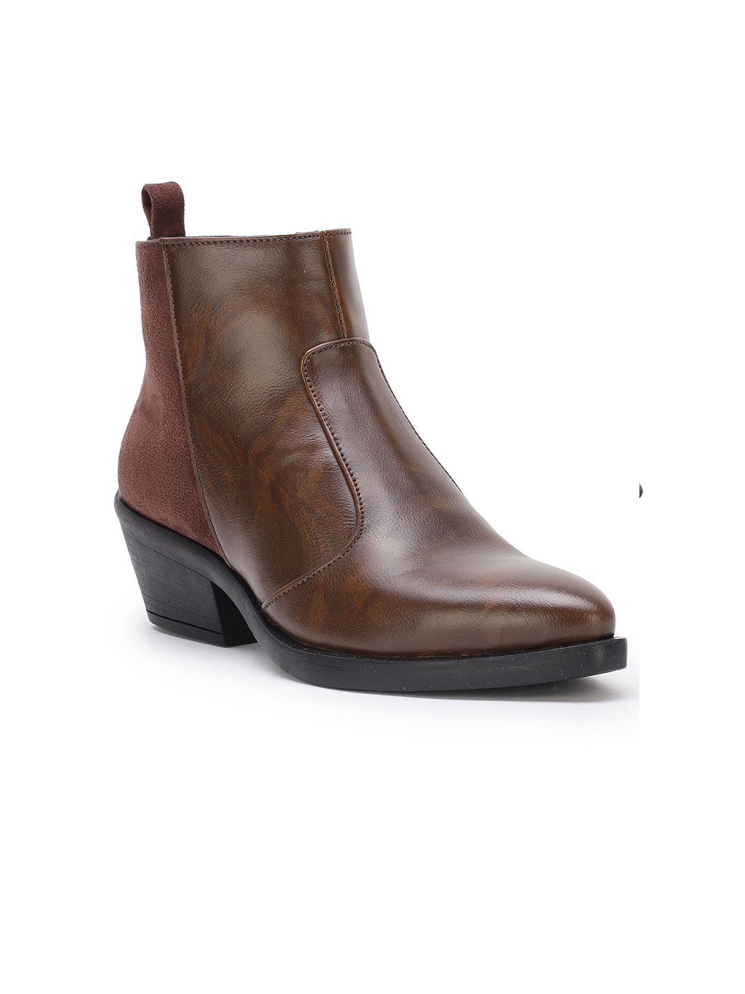 Bruno Manetti Women Brown Solid High-Top Heeled Boots Price in India