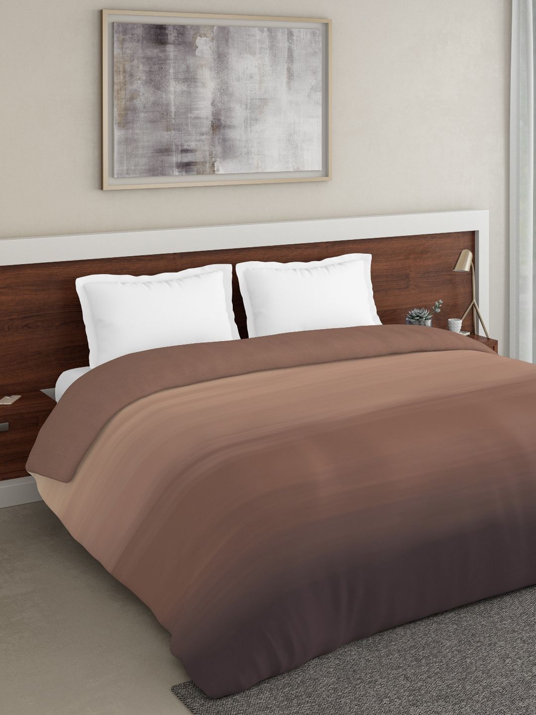 DDecor Brown Solid Mild Winter 210 GSM Double Bed Comforter Price in India