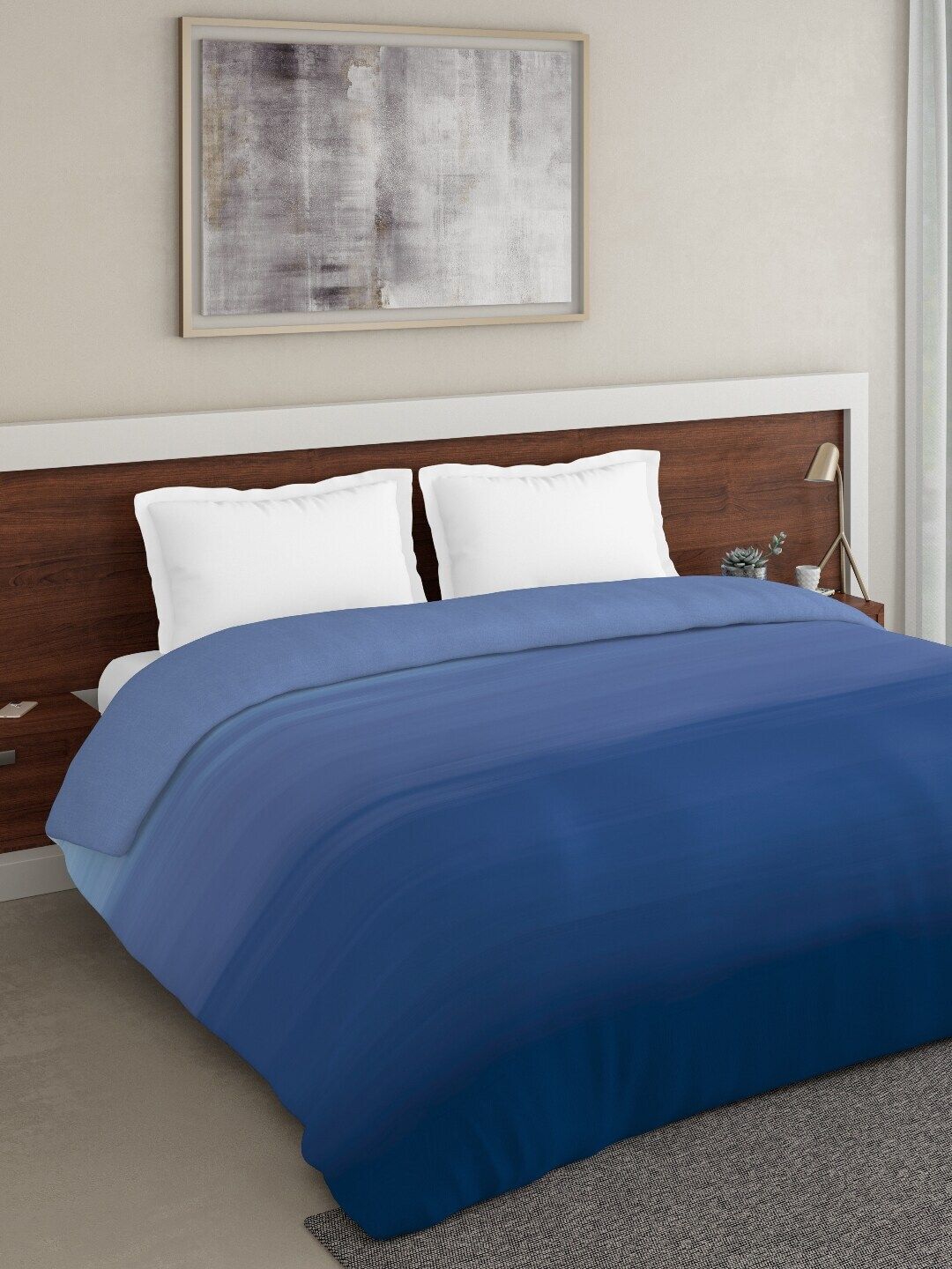 DDecor Blue Solid Mild Winter 210 GSM Double Bed Comforter Price in India