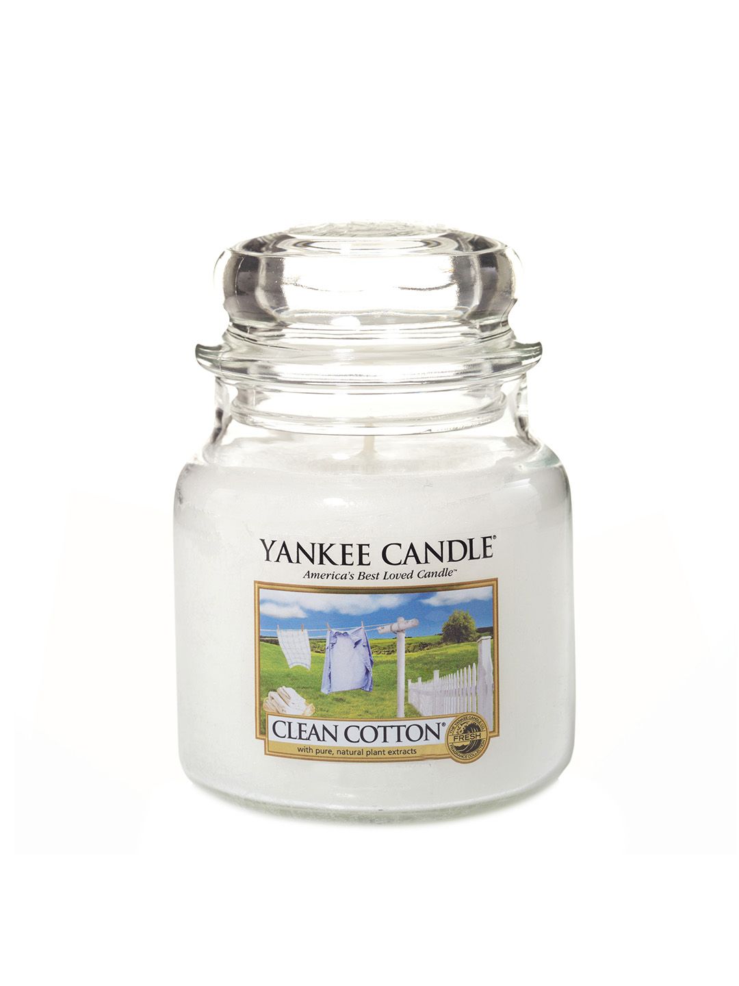 YANKEE CANDLE 2Pcs Scented 1 Wick Clean Cotton Solid Geometric Regular Jar Candles