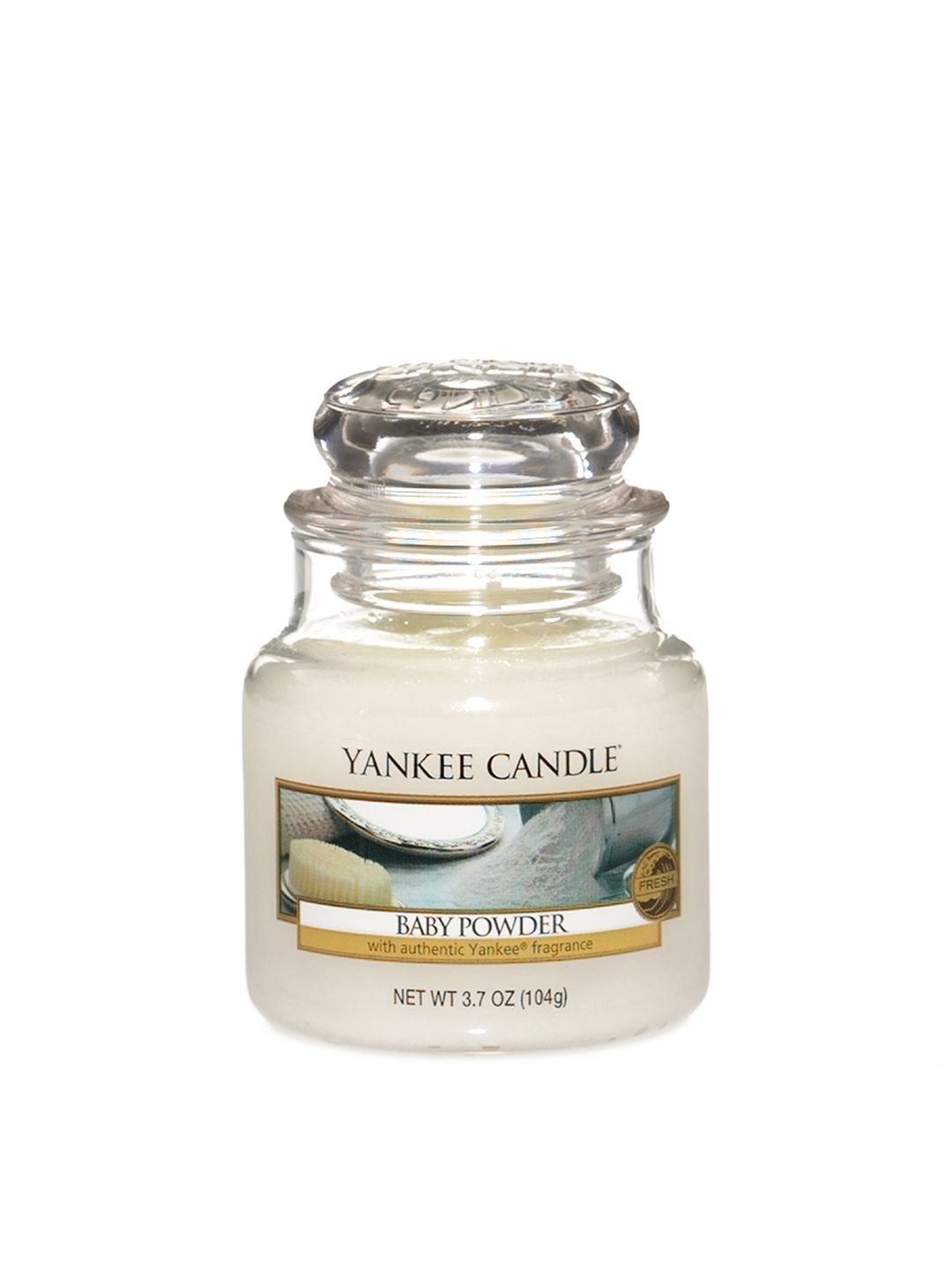 YANKEE CANDLE Baby Powder Scented 1 Wick Solid Geometric Regular Jar Candles