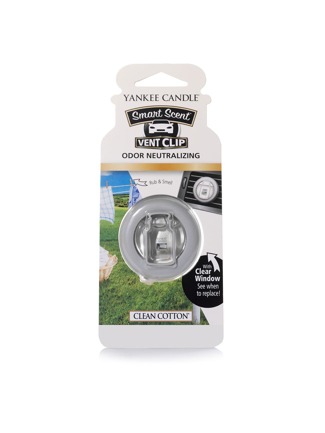 YANKEE CANDLE White Clean Cotton Smart Scent Vent Clip Air Freshener Price in India