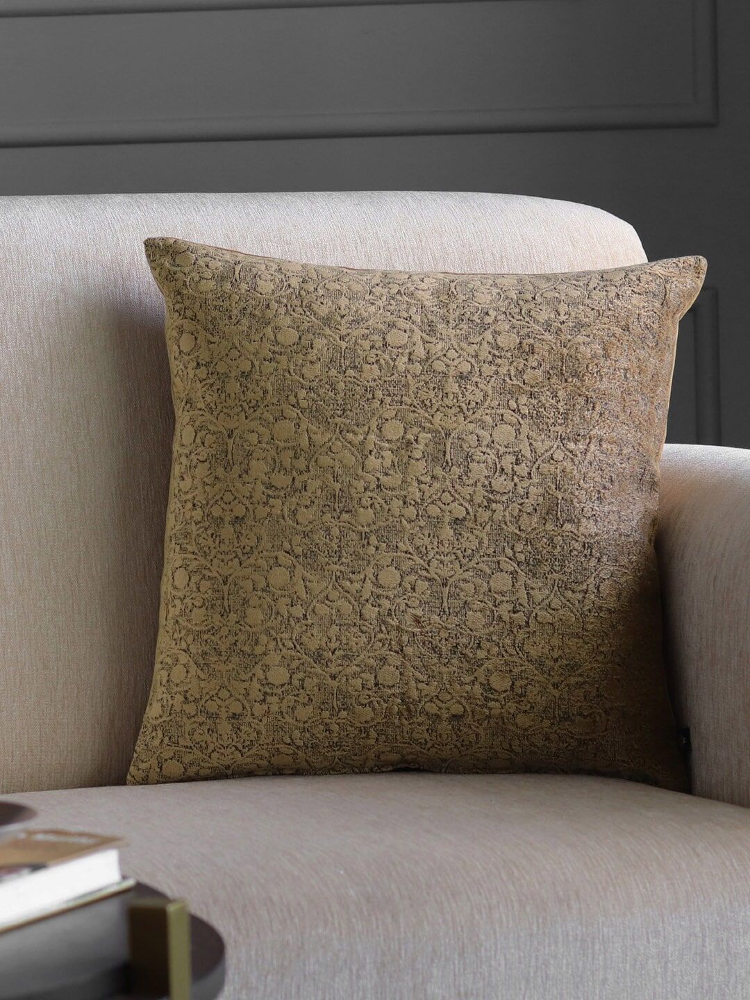 GM Brown Set of Single Abstract Square Cushion Cover Price in India