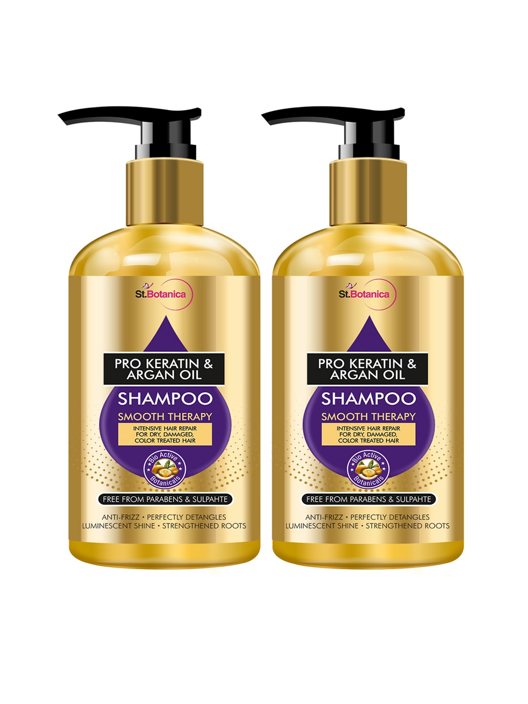 StBotanica Unisex 2 Pcs Pro Keratin & Argan Oil Smooth Therapy Shampoo 300ml each Price in India