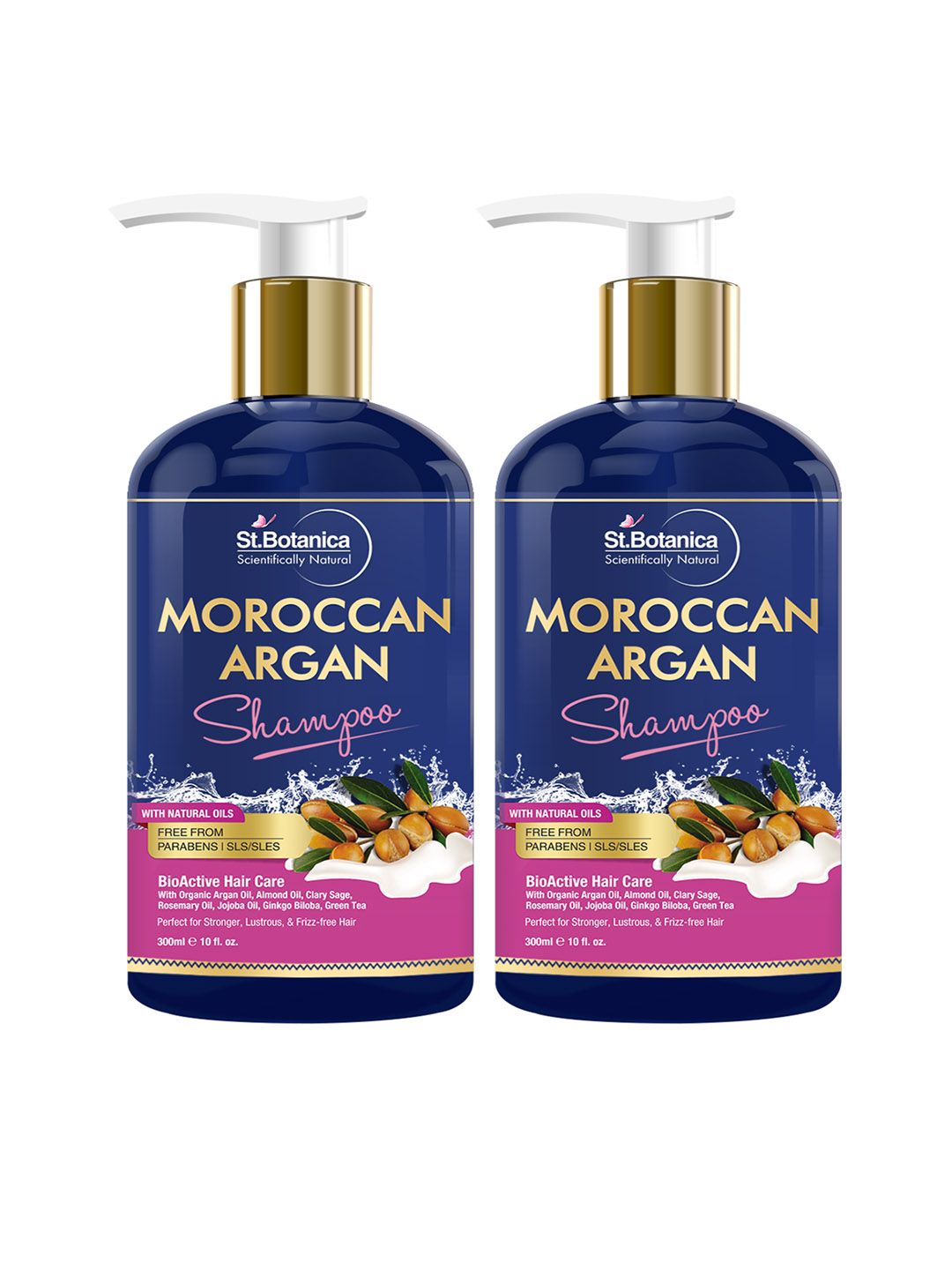 St.Botanica Set Of 2 Moroccan Argan Hair Shampoo With Organic Argan Oil 600ml Price in India