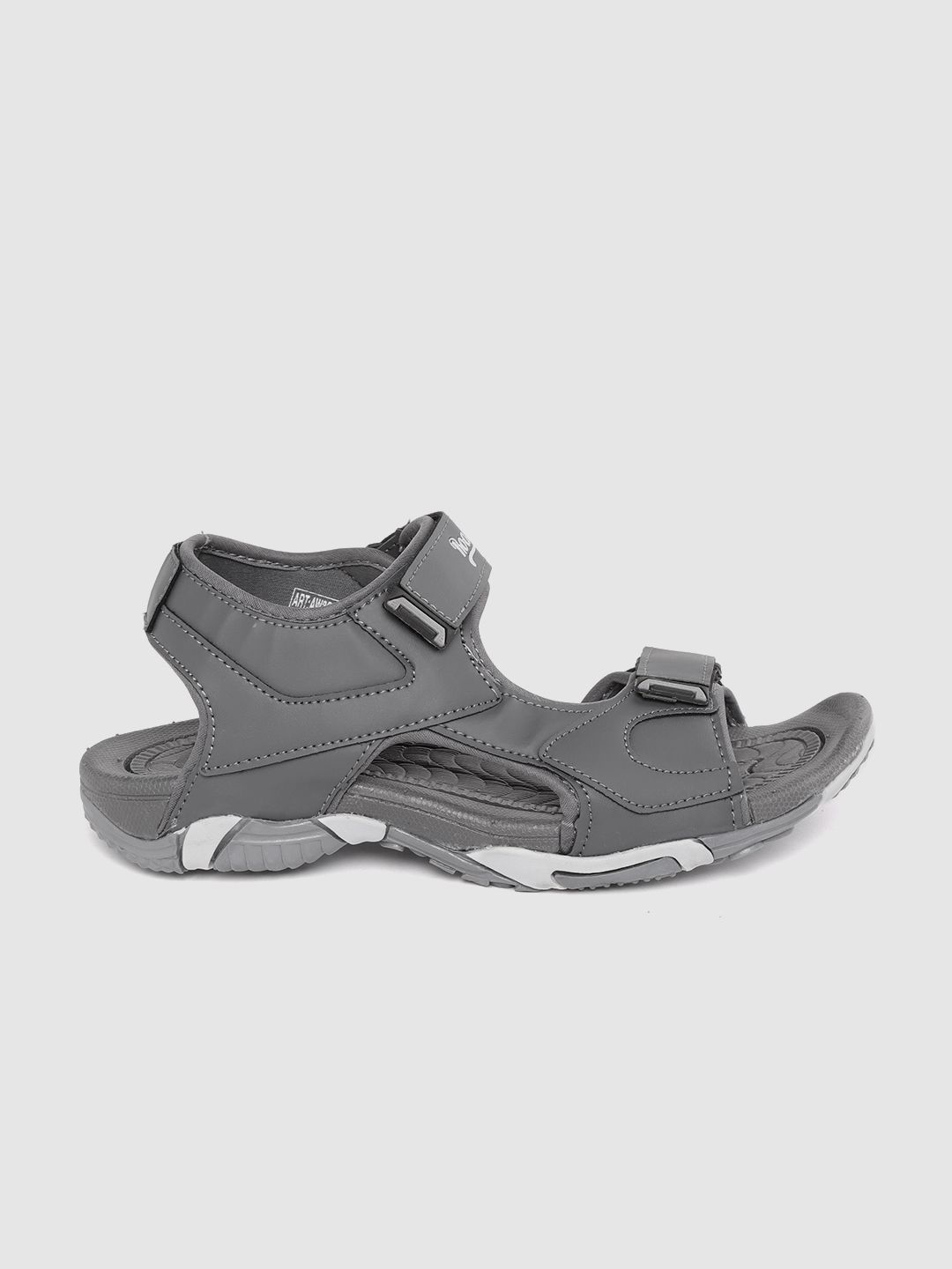 Roadster Men Charcoal Grey Solid Sports Sandals