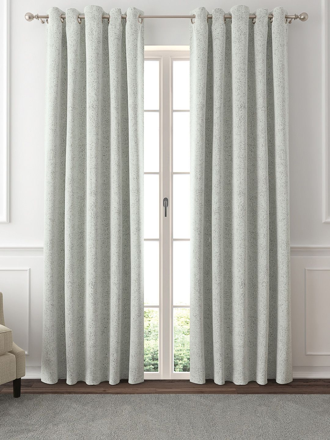 GM Silver-Toned Set of 2 Door Curtains Price in India
