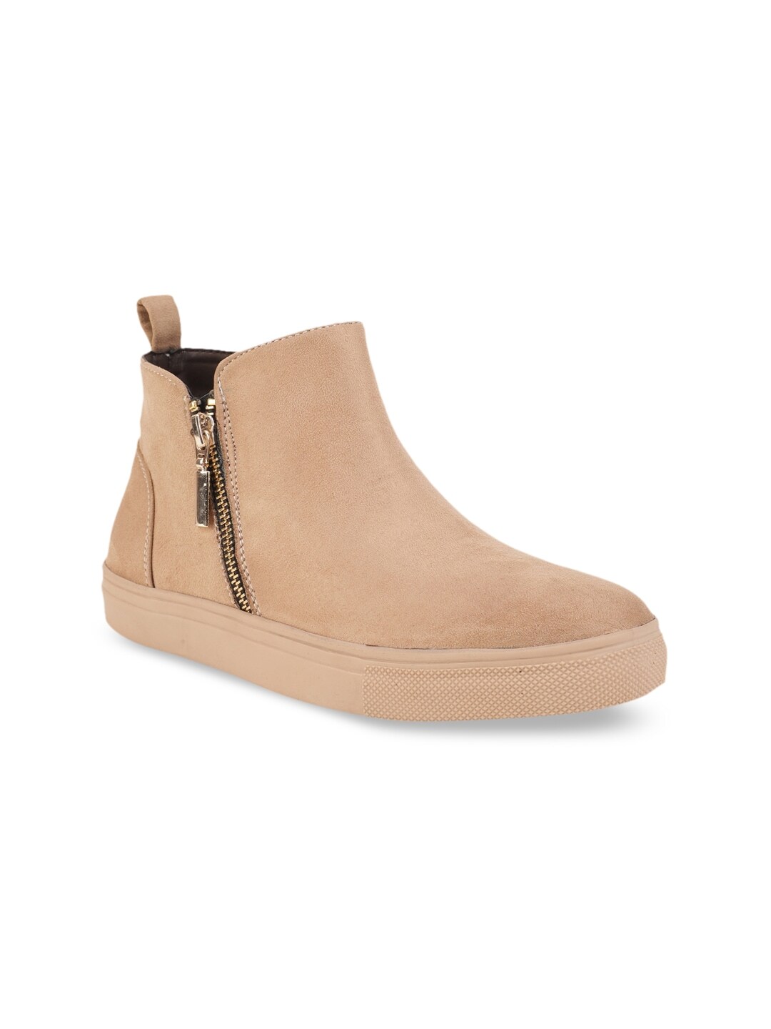 Bruno Manetti Women Beige Solid Flat Boots Price in India