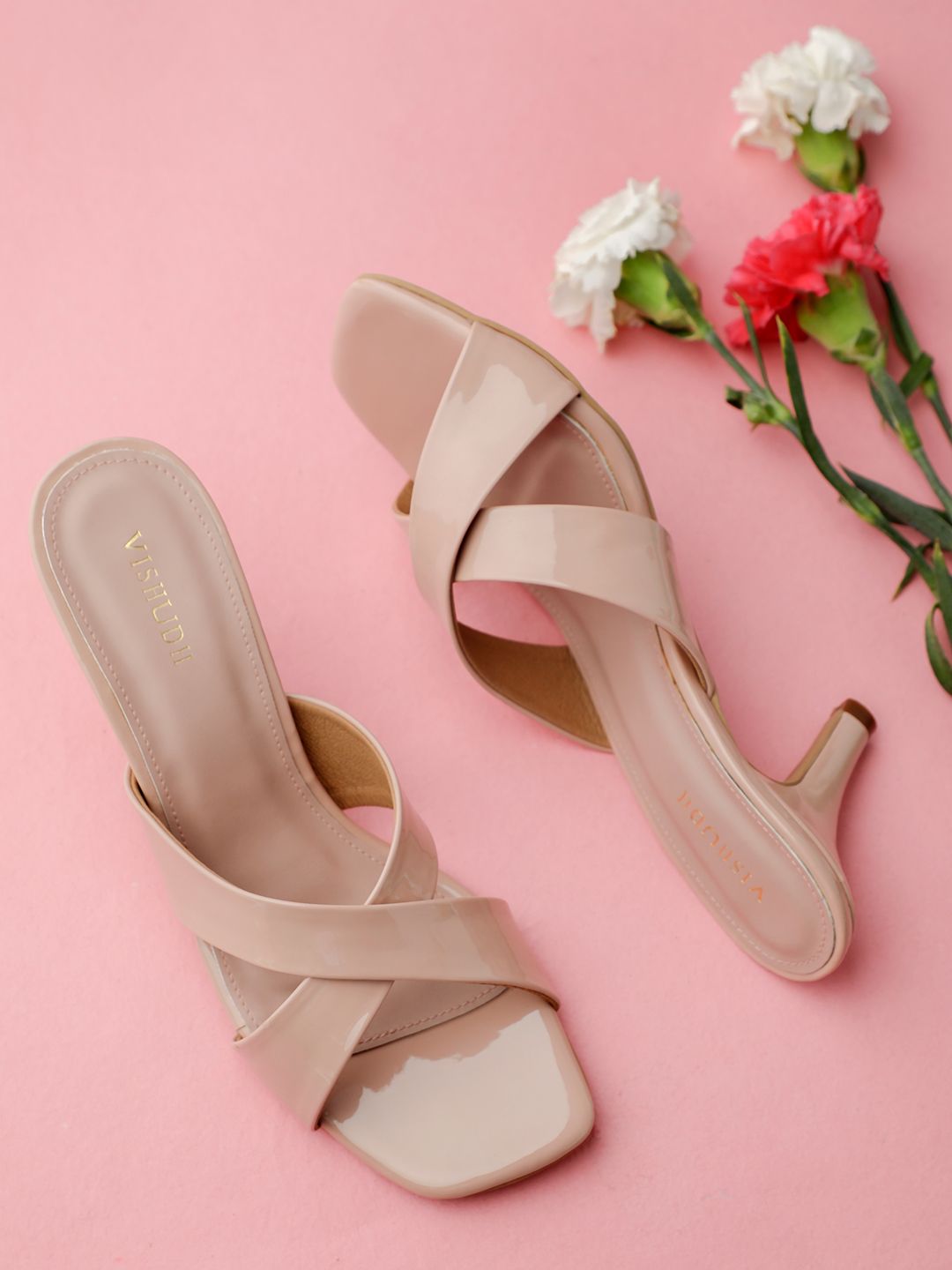 Vishudh Women Nude-Coloured Solid Heels Price in India