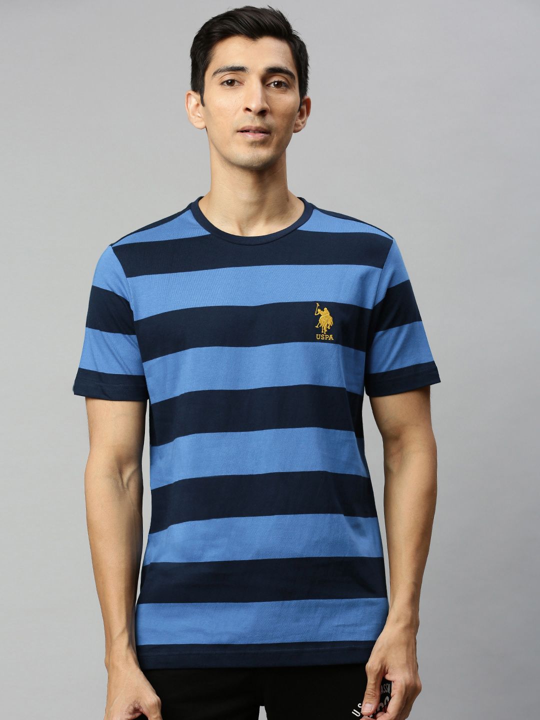 U.S. Polo Assn. Men Blue Striped Lounge T-shirt