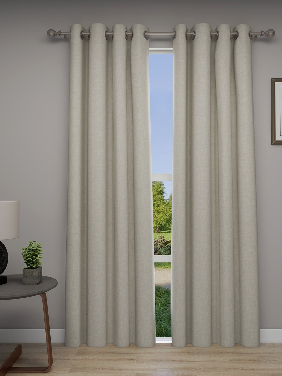 GM Beige Set of 2 Curtain Curtains Price in India